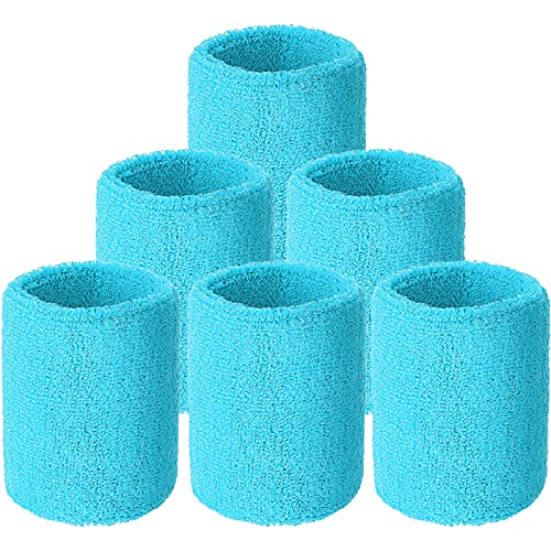 Image of Willbond Wrist Sweatbands, Sports Sweatbands for Competition, Sweat Absorbent, for Basketball, Tennis, Football, Running and Work (Pack of 6)