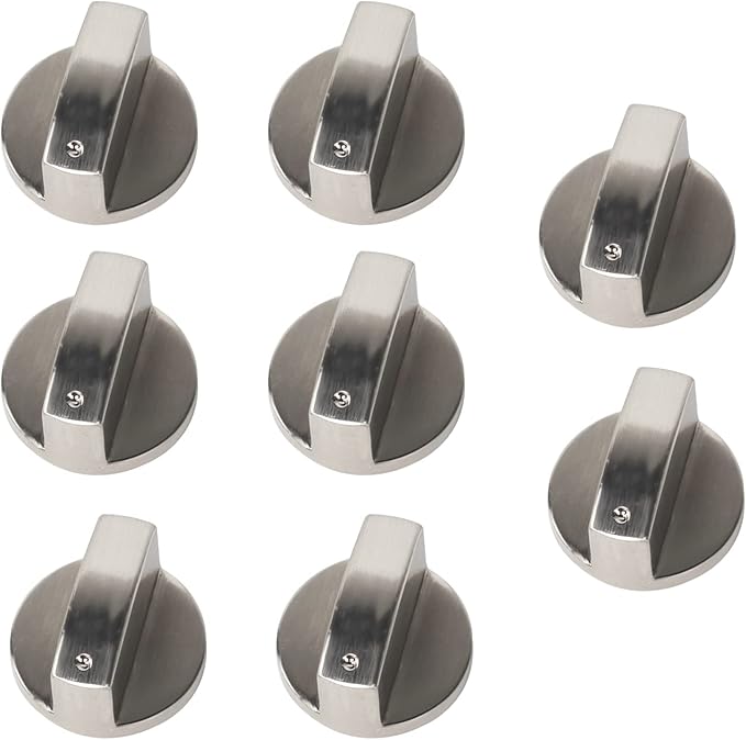 Gtwinsone Cooker Knobs 8 Pcs Silver Gas Stove Control Knobs Adaptors