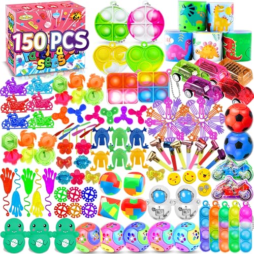 BicMan 150Pcs Party Favors for Kids 3-5 4-8, Fidget Toys Pack, Goodie Bag Stuffers, Carnival Prizes, Treasure Box Filler Stuffers Toys for Classroom