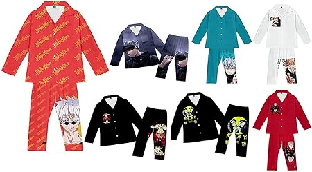 Amazon Co Jp 子供大人 呪術廻戦風 パジャマ 上下セット 五条悟 虎杖悠仁 釘崎 野薔薇 伏黒恵 両面宿儺 上着 長ズボン 長いシャツ 寝巻き 部屋着 寝間着 人気アニメ キャラクタープリント コスプレ浴衣 柔らかい 通気 薄い 肌に優しい コスチューム 06 110cm ホビー