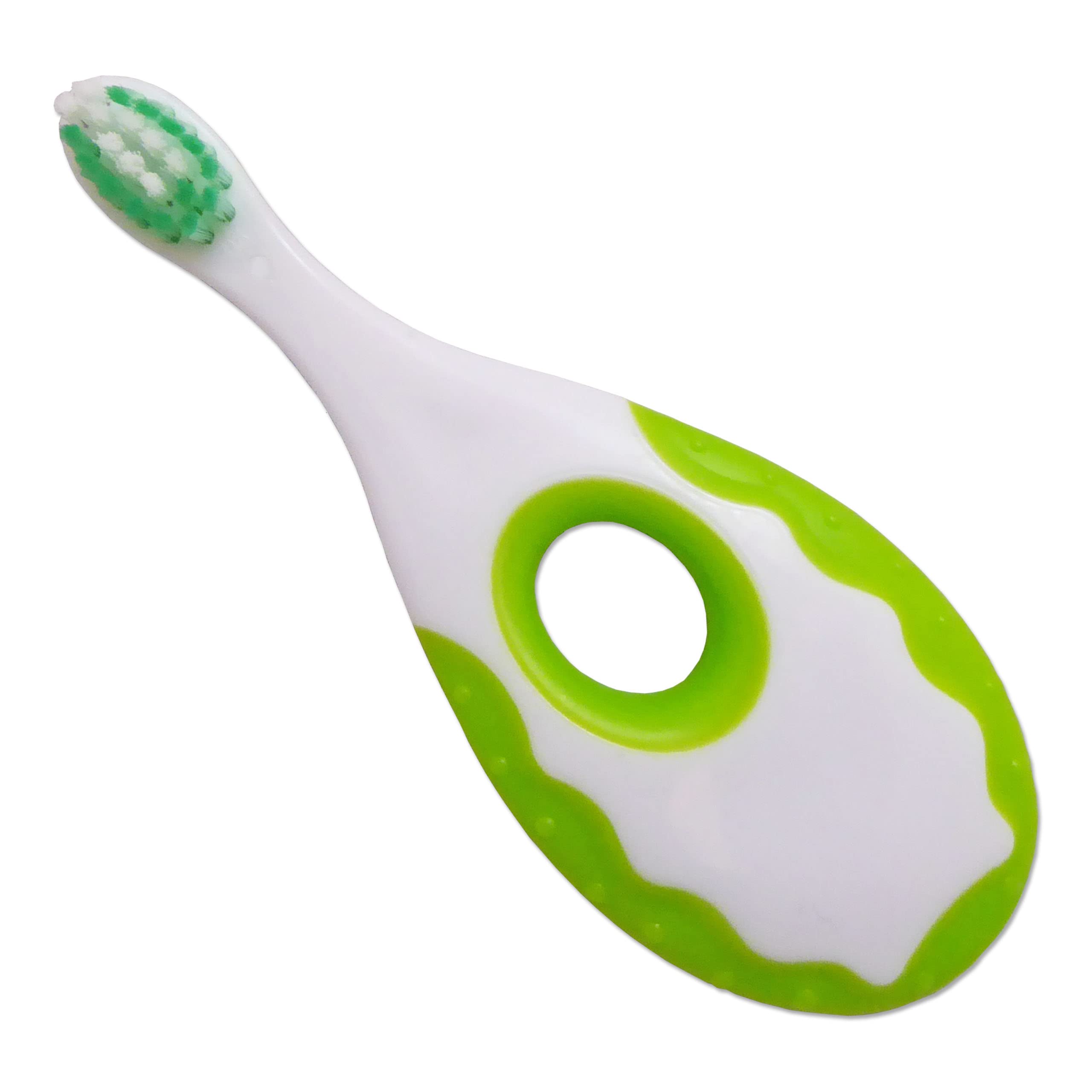 Dental Aesthetics Szczoteczki do zębów dla niemowląt, 2 szczoteczki do zębów (1 niebieski, 1 zielony), okrągły uchwyt zapobiegający dławieniu, niebieski, zielony