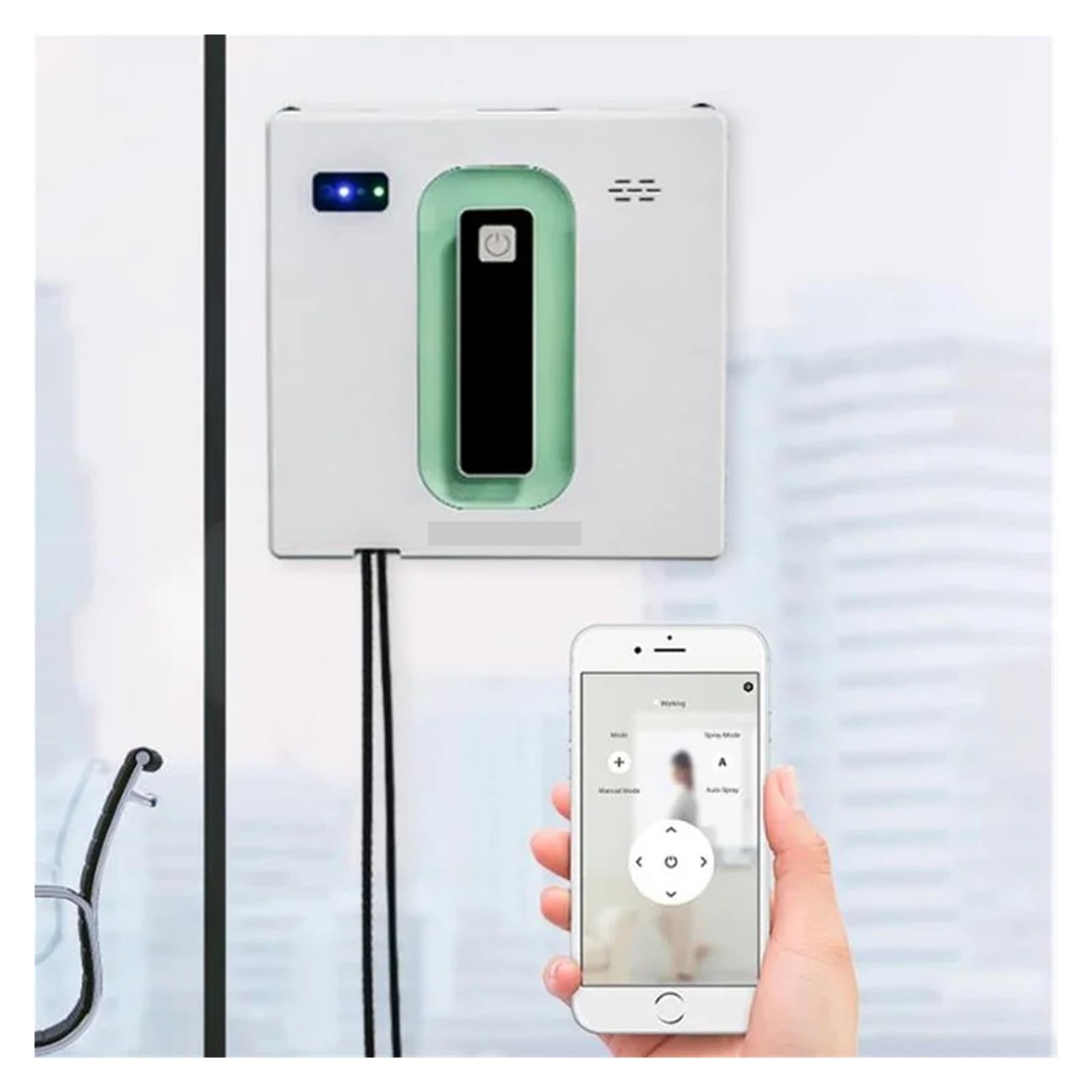 Robot limpiacristales eléctrico con pulverizador de Agua automático y Control Remoto. Limpia Cristales y Azulejos en Altura con múltiples Modos.
