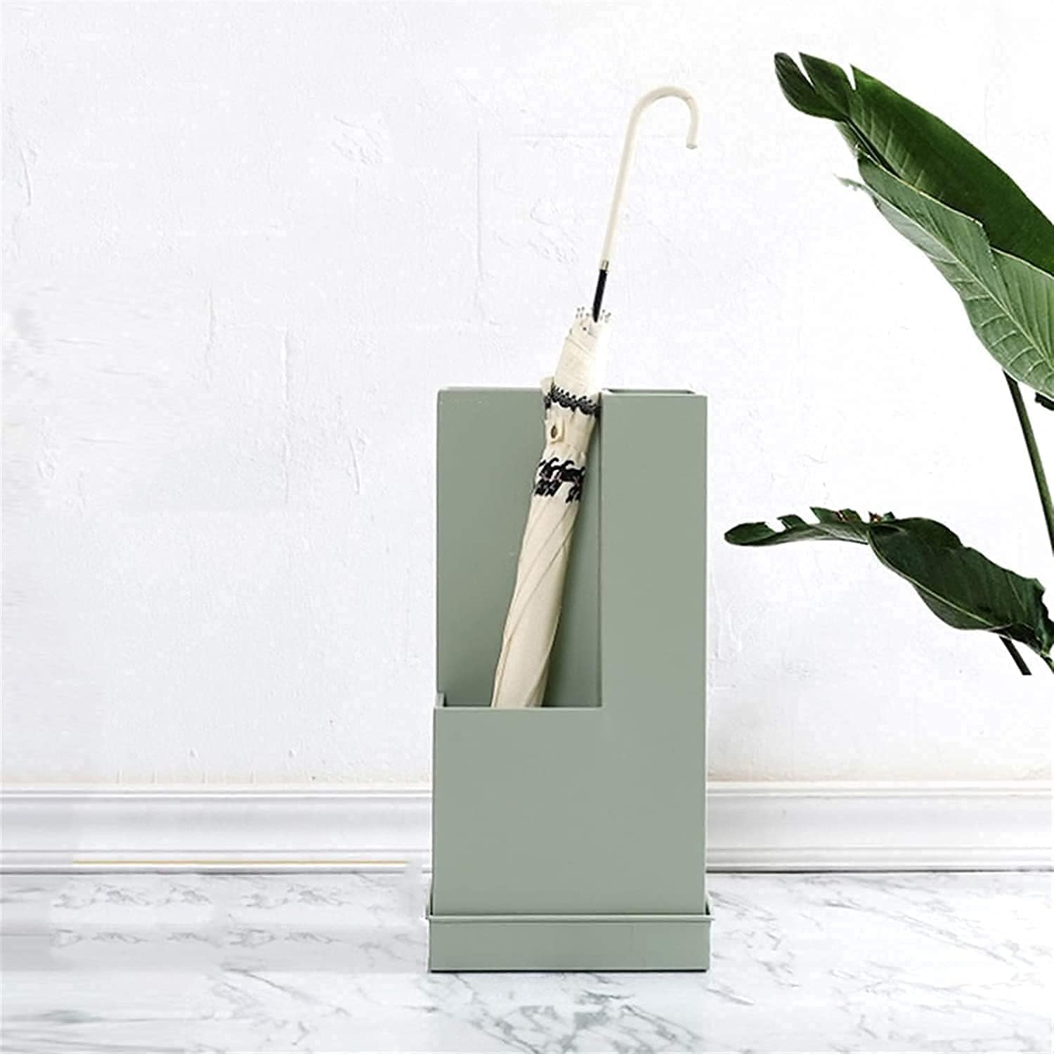 Waterproof Rustproof Umbrella Stand, Large Capacity Iron Bucket for Home & Hotel, Stylish Green Design, Durable & Functional Umbrella Holder image 3