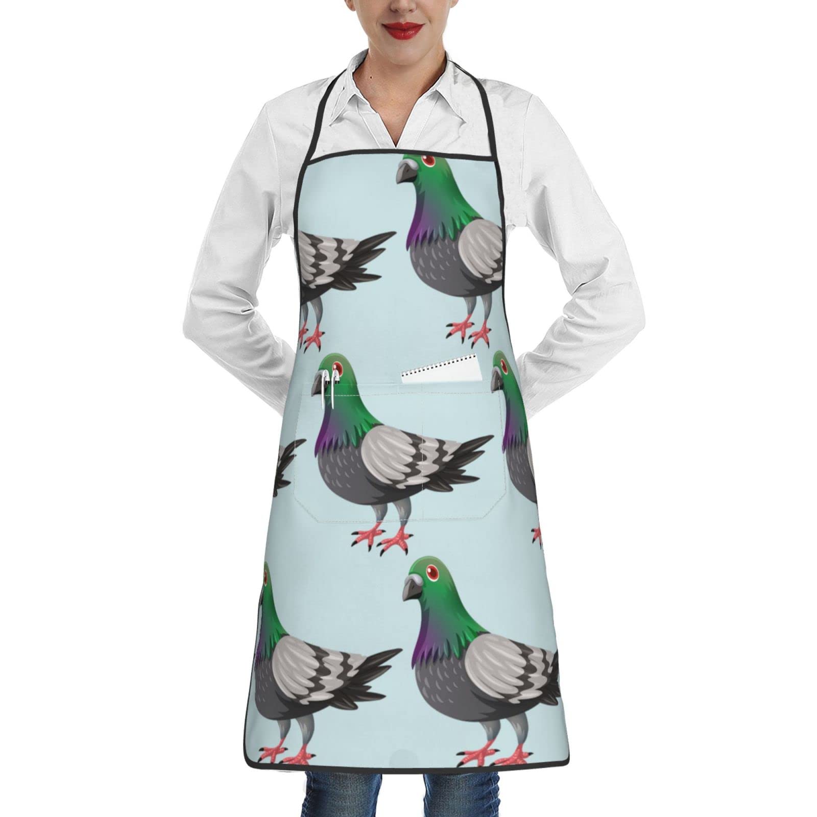 Aseelo Cartoon Pigeon Aprons, Unisex Cooking Apron Bib Apron With Pockets For Home Kitchen Restaurant Bbq Baking