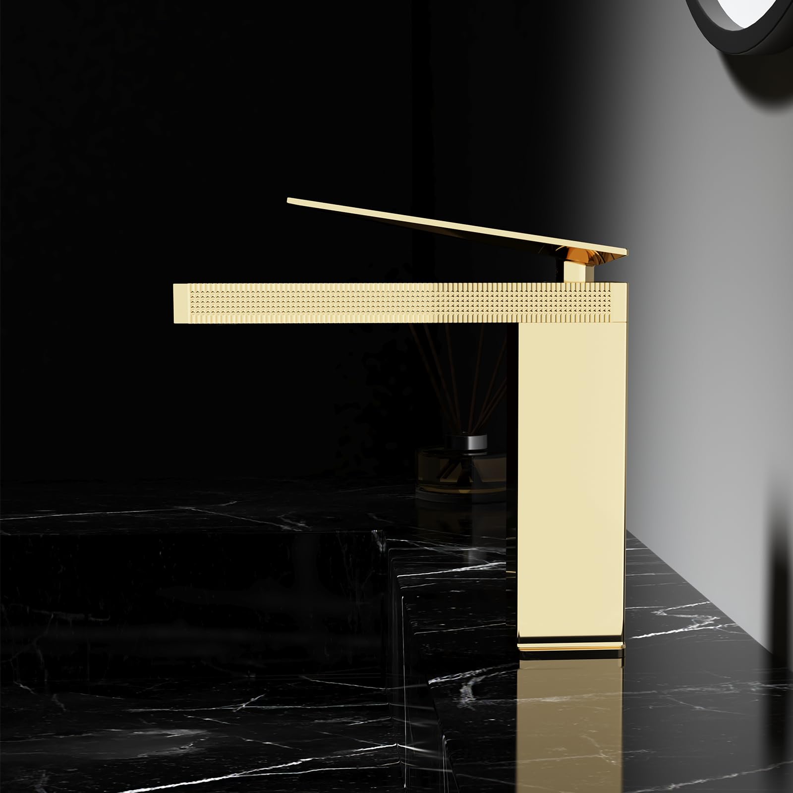 Wasserhahn Bad Gold Retro Waschtischarmatur Bad Gold Messing für Badezimmer | Waschtischarmatur Bad Gold Klassische, Mischbatterie aus Messing für Badezimmer, Retro-Stil,klassische Eleganz