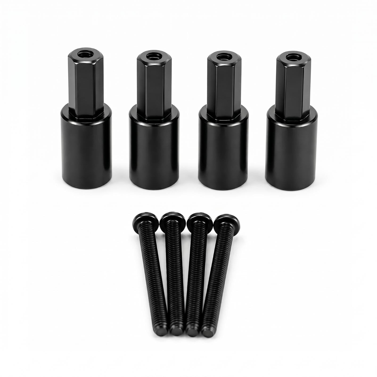 CALANDIS 4 Pieces Wheel Hub Hex Coupler CNC Machined Hex Coupler Black 5mm Shaft Connector-picture-24