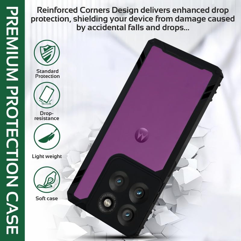 Image of AIBEX Crystal Clear Back Cover Case for Motorola Edge 60 Pro 5G | Transparent Shockproof Bumper Case | Non-Yellowing 360 Protection (PC & TPU)