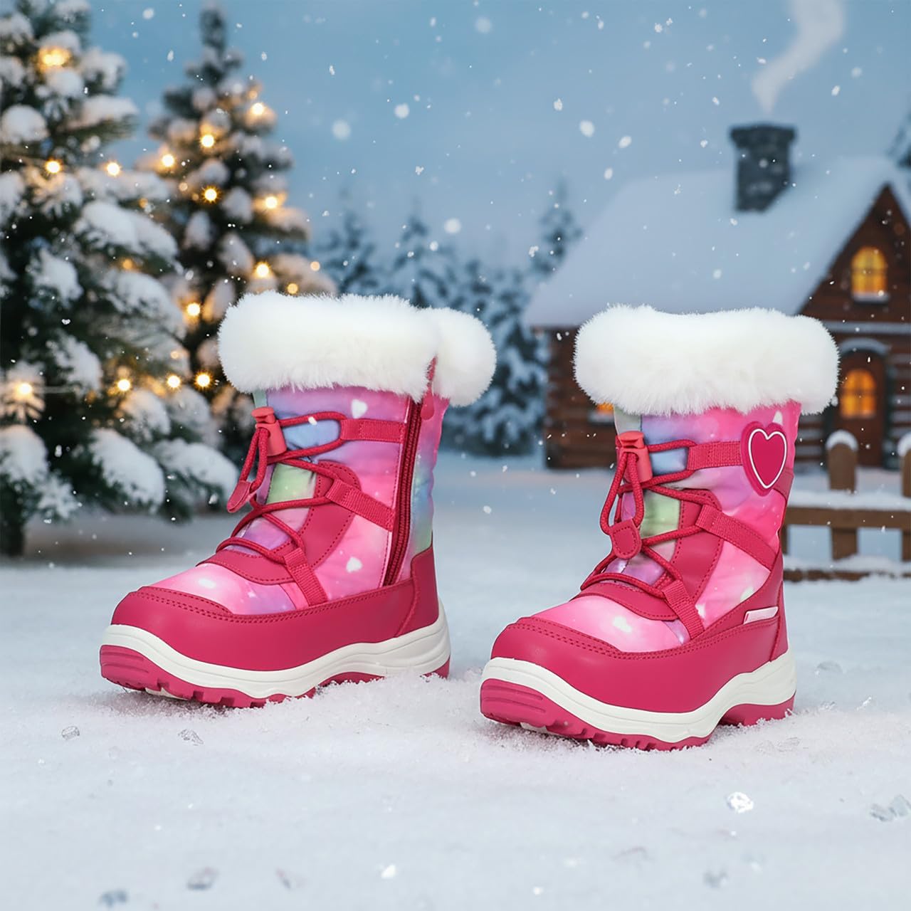 Light Up Boots Boys Girls Little Kids Winter Snow Boots