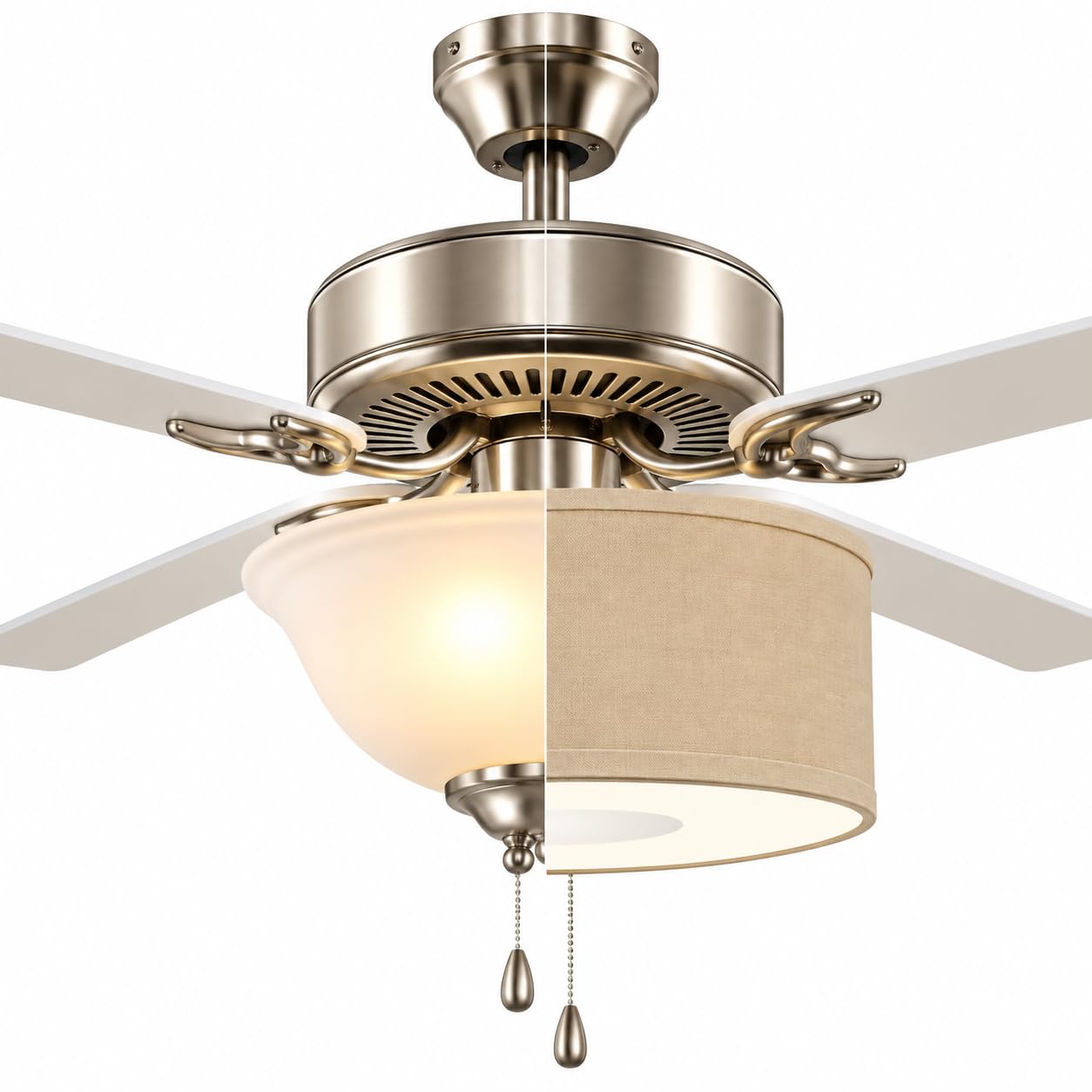 Ceiling Fan Light Fixture Decorative Replacement Shade, DIY Bundle, Fits 99% of Existing Fan Lights Kits (* YOU MUST CHECK FOR COMPATABILITY BEFORE PURCHASING *) Golden Mocha