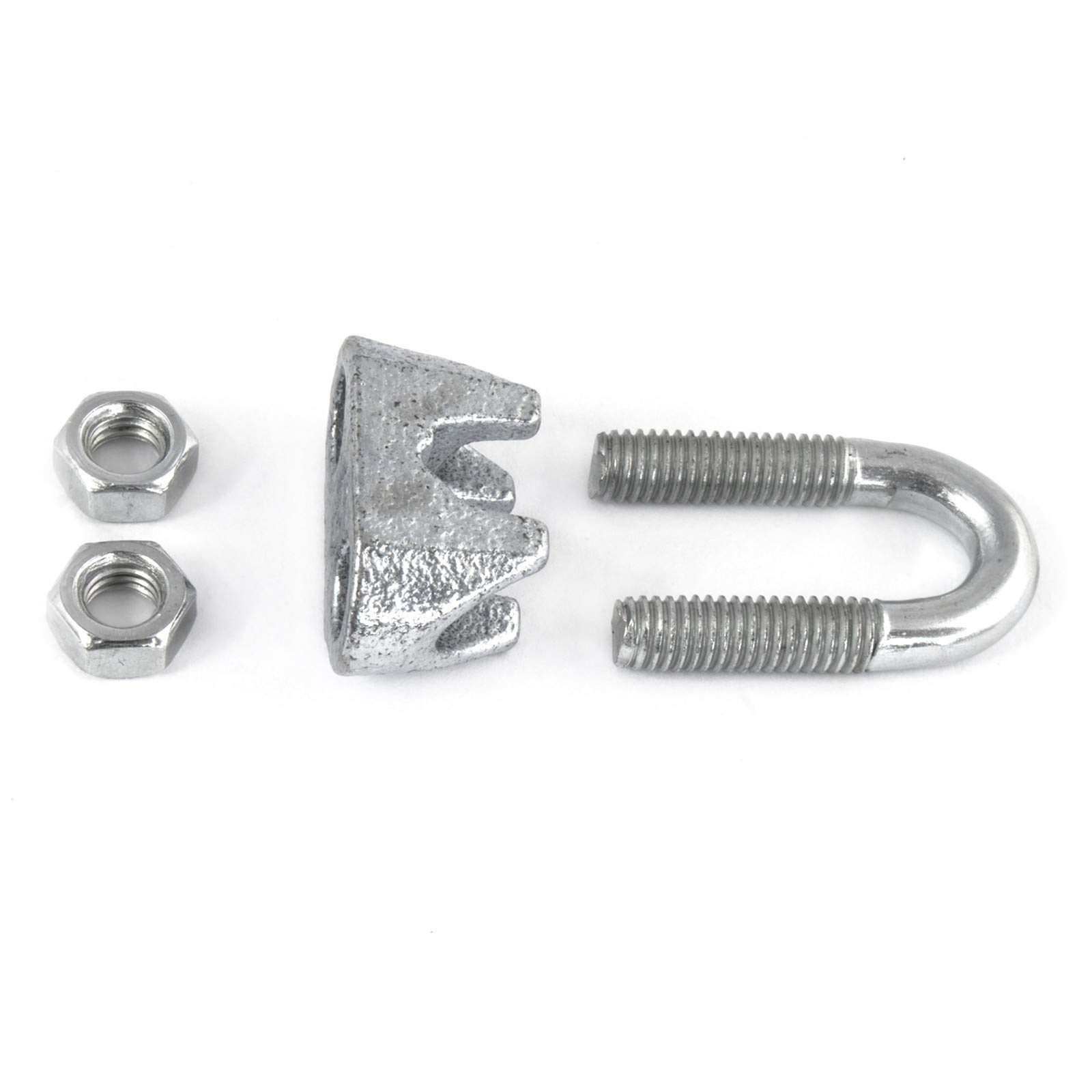 50 x 12mm / 13mm Perno en U ABRAZADERA DE CABLE, acero galvanizado, clip que fija los extremos sueltos de cables, cables de yute y cables de polipropileno [DQ-PP]
