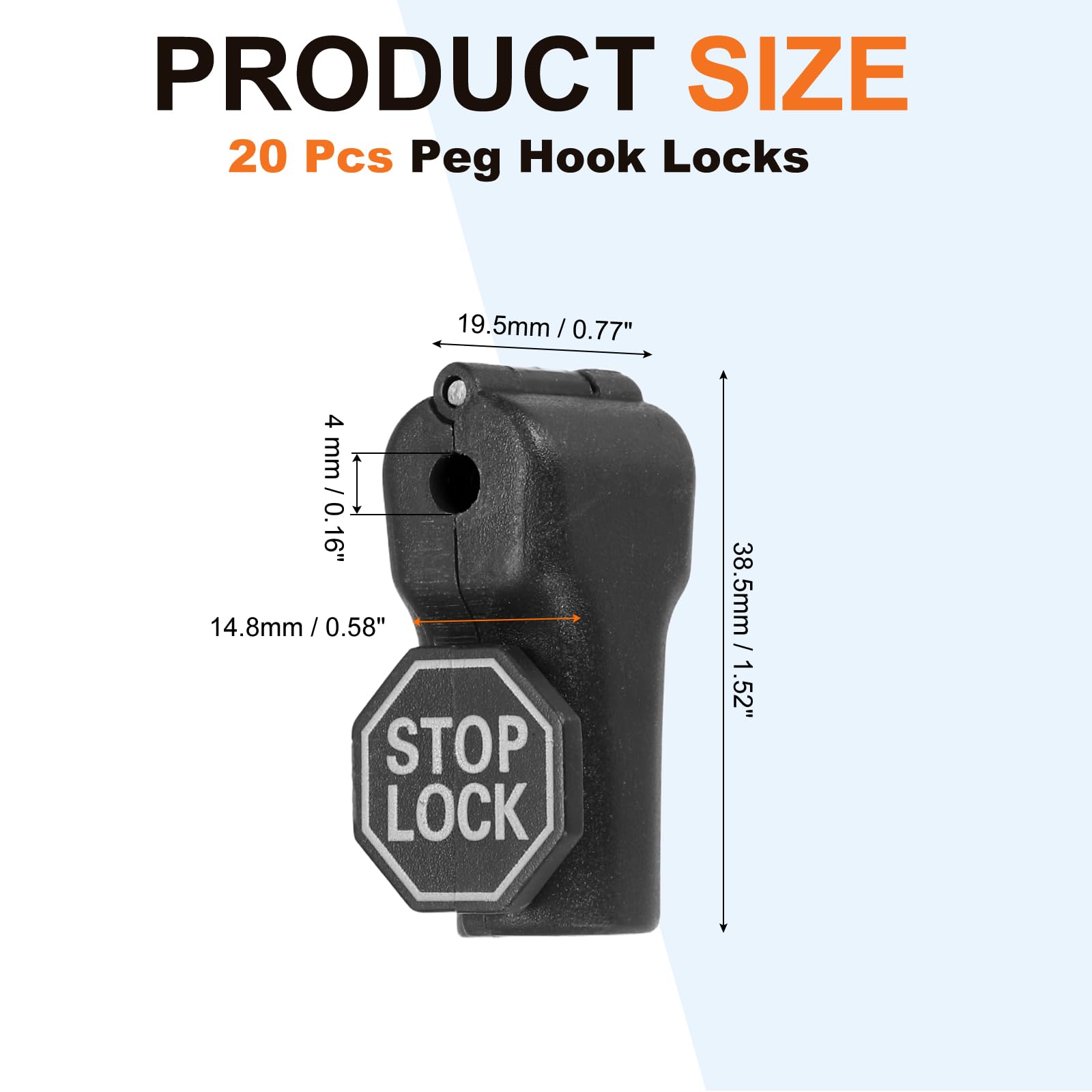 QUARKZMAN 20PcsCrochets À Verrouillage (4mm) PC Aimant Antivol D'Affichage Verrous De Sécurité Outils D'Arrêt Rouges, Pour Magasin De Détail/Centre Commercial/Outils De Garage, Noir