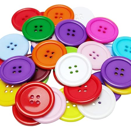 MajorCrafts® 48pcs 12.5mm 'Baby' Printed 2 Holes Round Resin Sewing