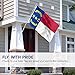 Anley Fly Breeze 3x5 Foot North Carolina State Polyester Flag - Vivid Color and Fade proof - Canvas Header and Double Stitched - North Carolina NC Flags with Brass Grommets 3 X 5 Ft