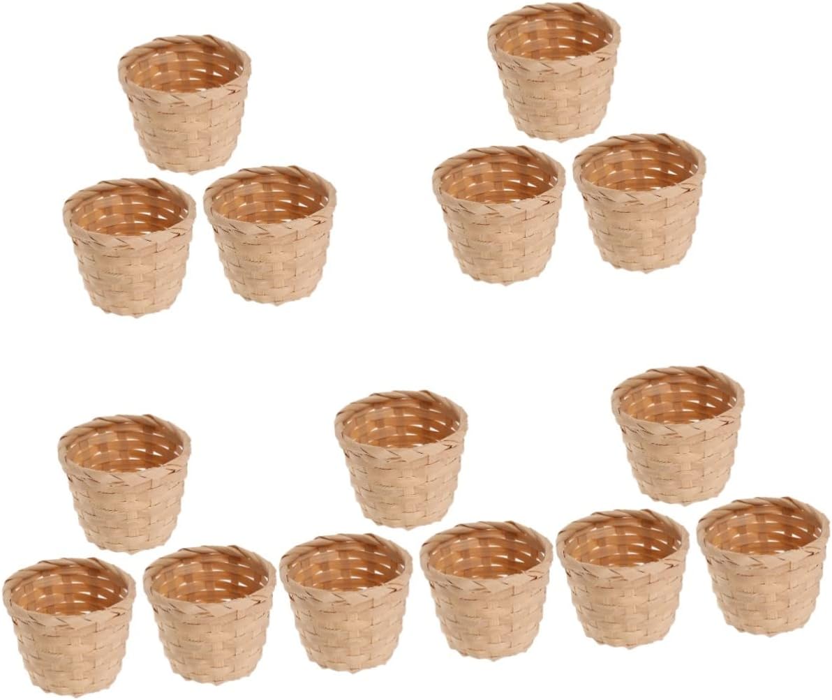 Kichvoe 15 Pcs Woven Storage Basket Large Bamboo Woven Basket Amazon