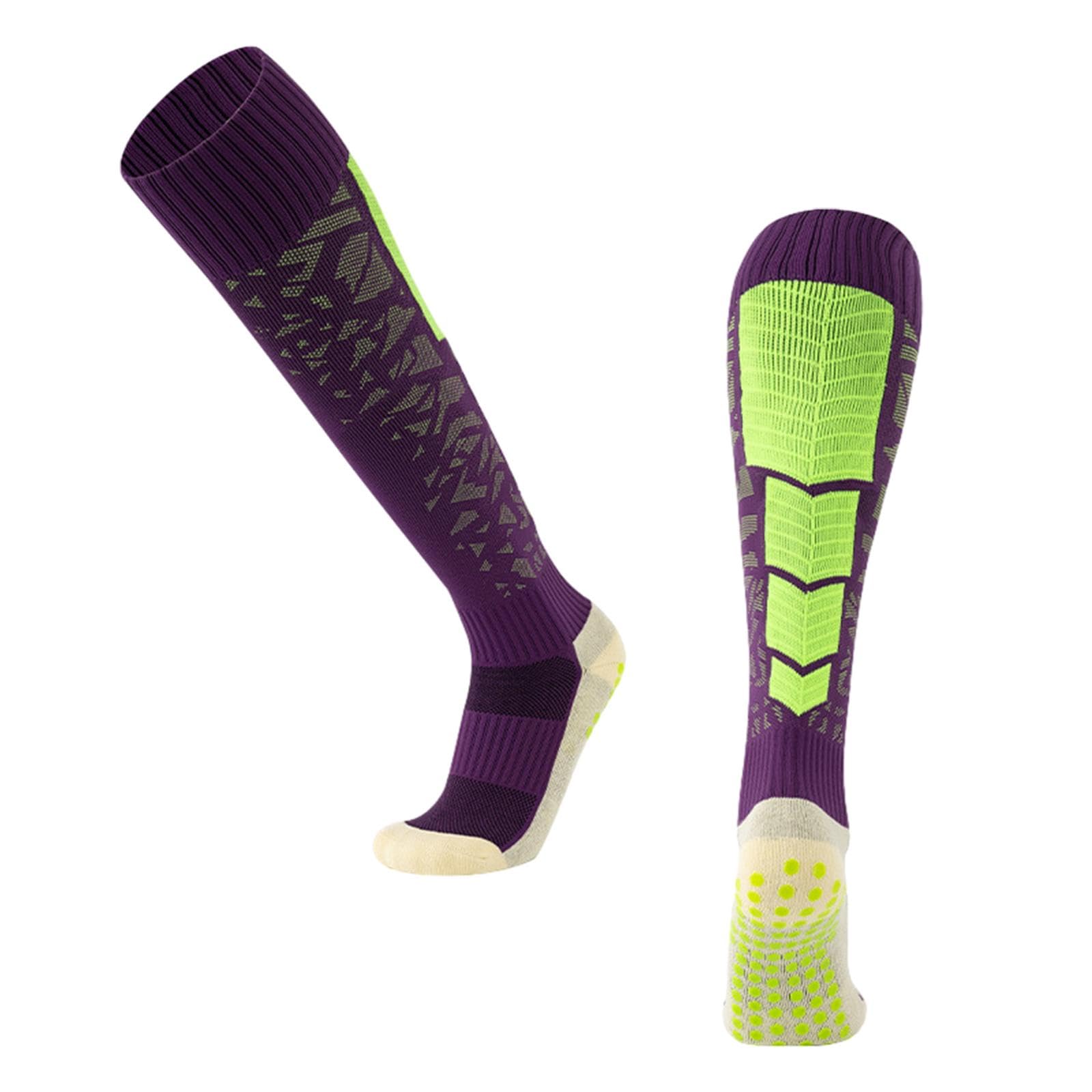nivaa Soccer Sock Knee High Long Tube Socks Unisex Football Athletic Socks Purple-picture-41