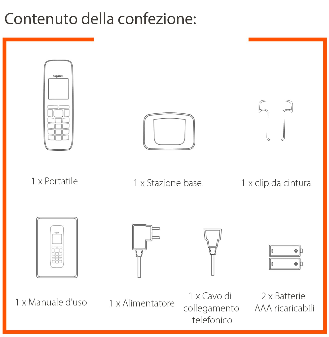 Gigaset COMFORT 520 - DECT Telefono - Dal Design Elegante - Qualità audio brillante - Vivavoce - Ampia Rubrica, Nero Titanio [Versione Italiana]