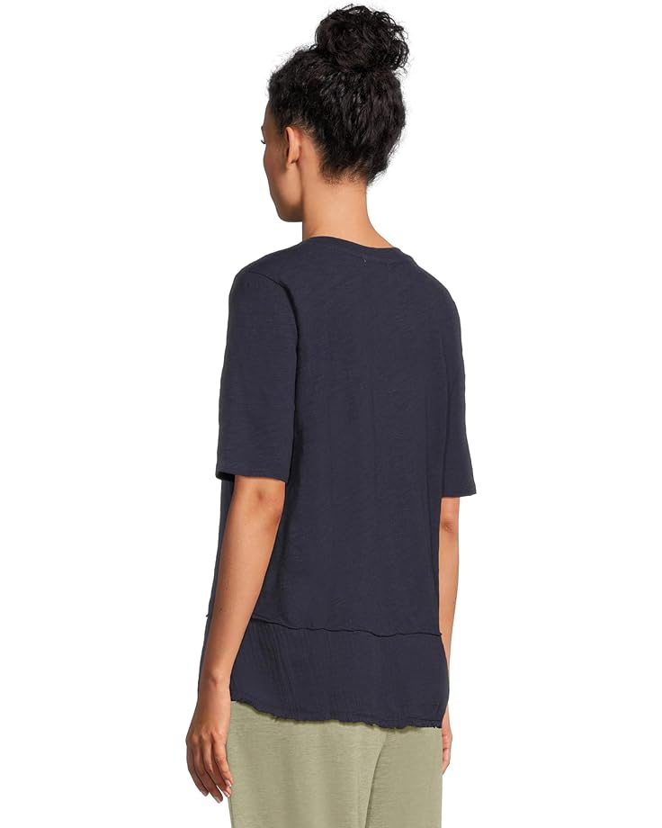 Mod-o-doc Half Sleeve V-neck Mix Media Top - #3 of 5