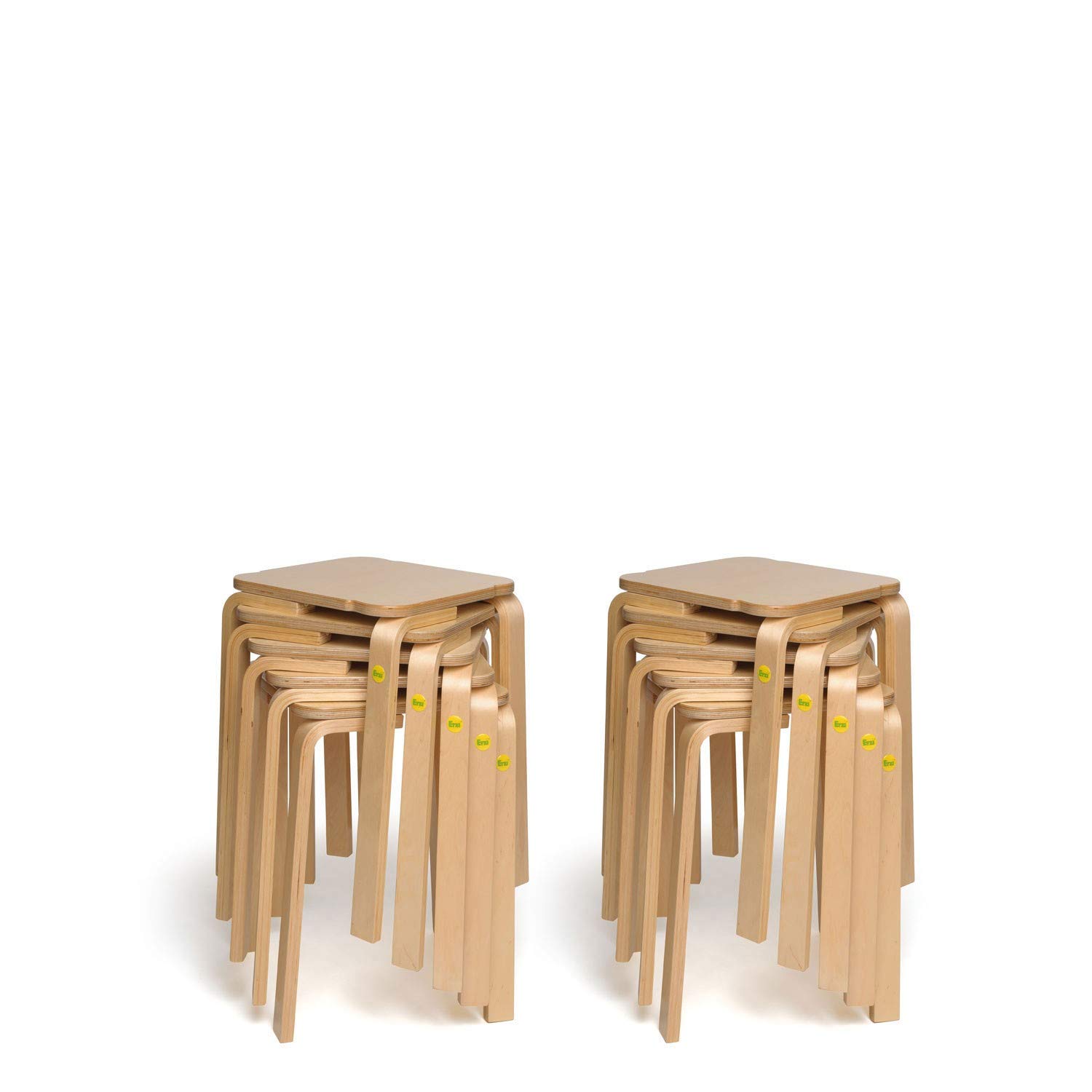 Erzi - 10 sgabelli 38 in legno modellato, set da 10 pezzi