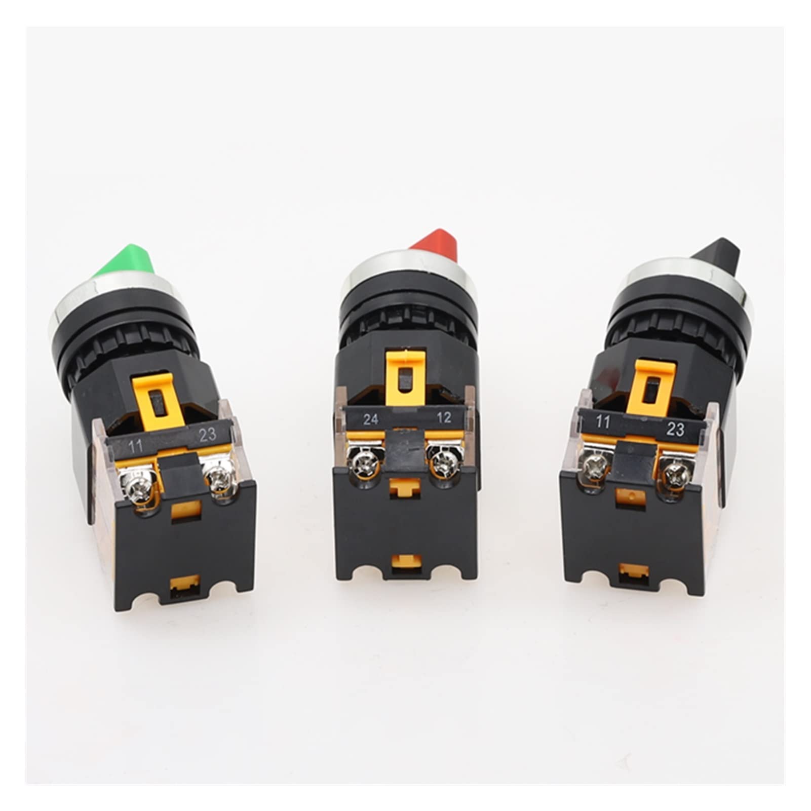 Interruptor basculante ON/Off ， Selector autoblocante de 22 mm, 1NO/1NC, 2/3 posiciones, interruptores rotativos DPST, 4 tornillos, 10 A, 400 V