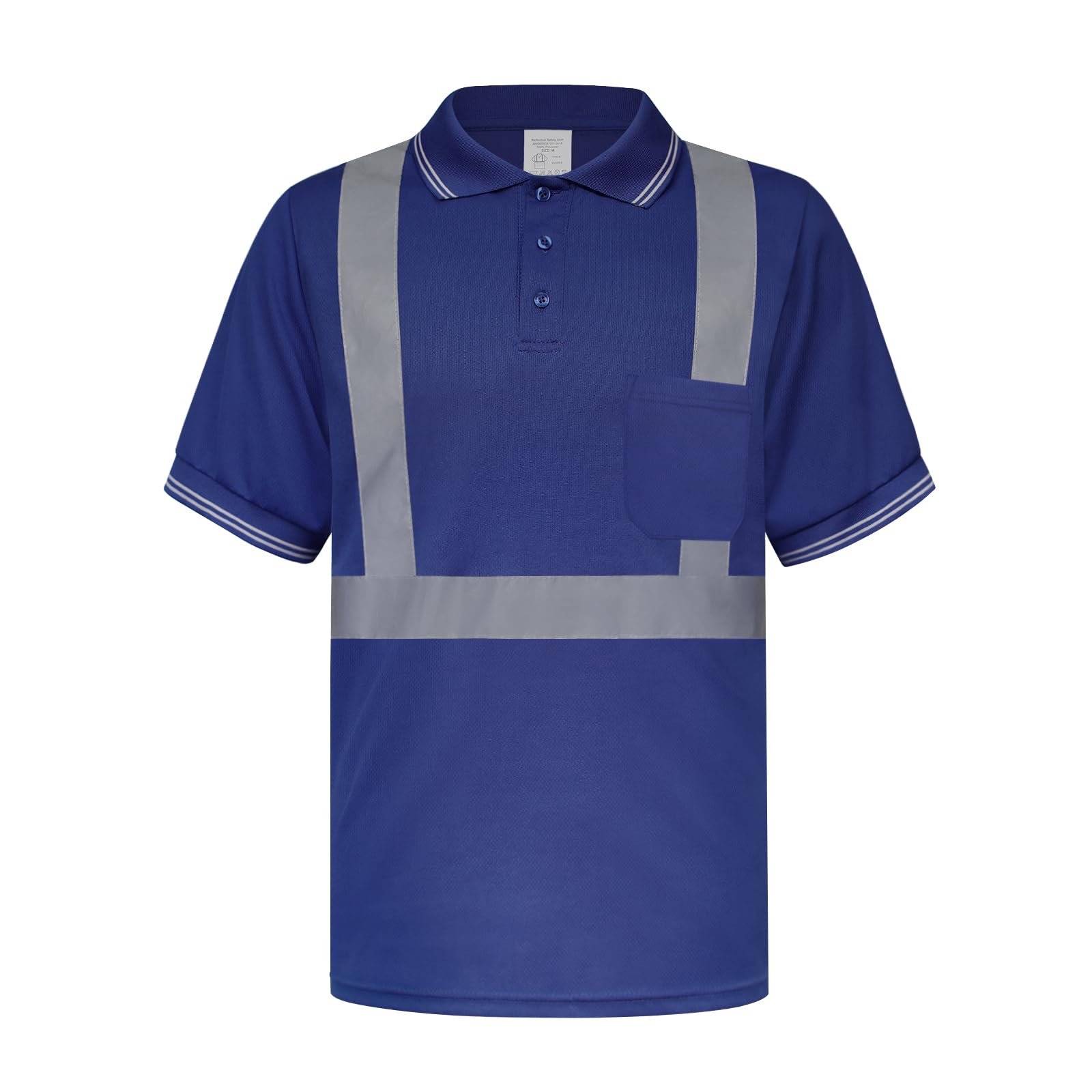 TCCFCCT Hi Vis Shirts for Men Short Sleeve Safety Shirts for Men with Polo Neck, Quick Drying Reflective Shirts for Men Construction Worker, Driver,