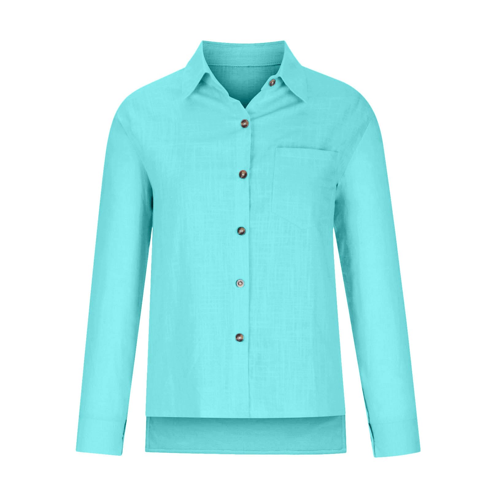Camicie con bottoni in garza di lino per le donne estive alla moda tinta unita manica lunga colletto vestibilità ampia lino cotone 2026 tuniche casual bluse in mussola leggera Plus Size Vcation