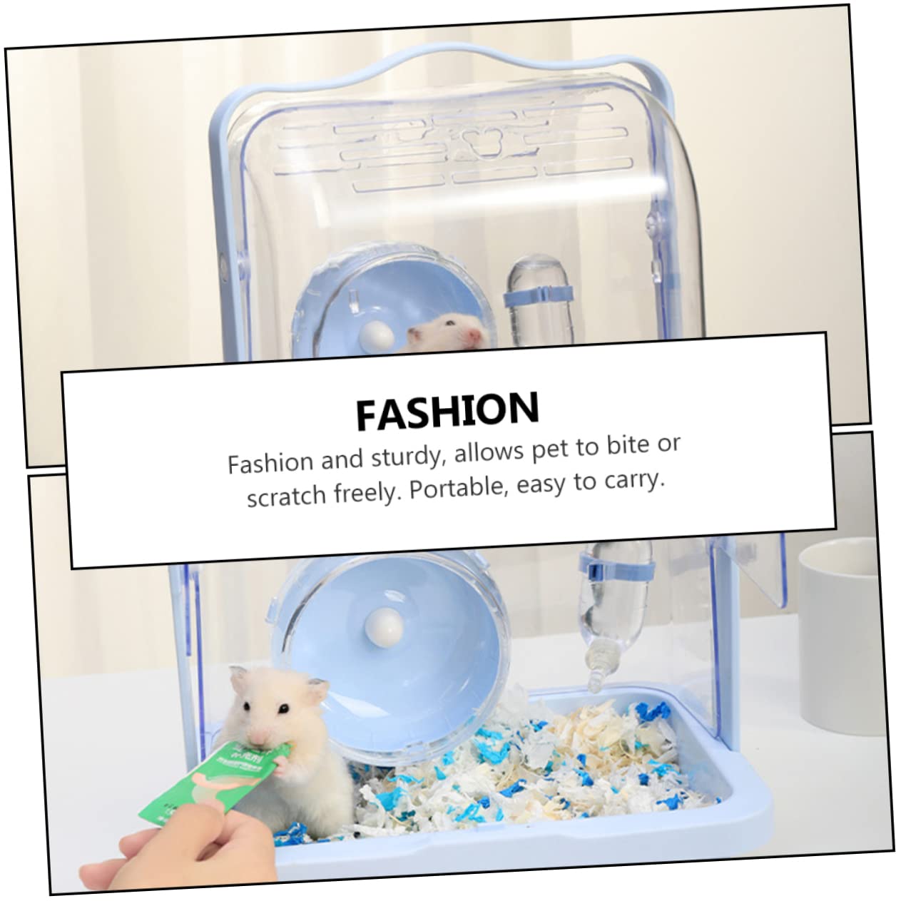 Tragbare Hamster Transportbox aus Kunststoff in Blau