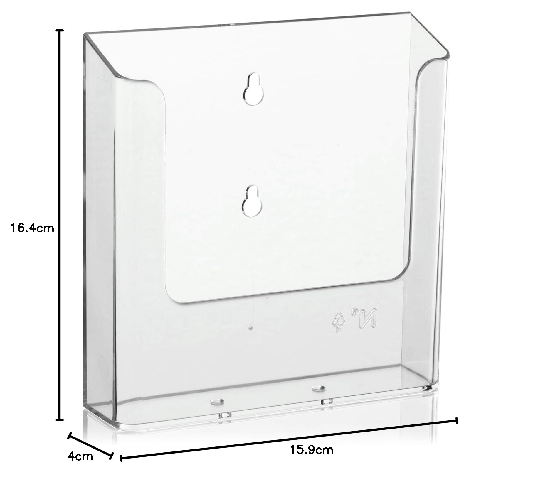 VITAdisplays® Soporte de pared para folletos DIN A5, transparente (NE-160WA)