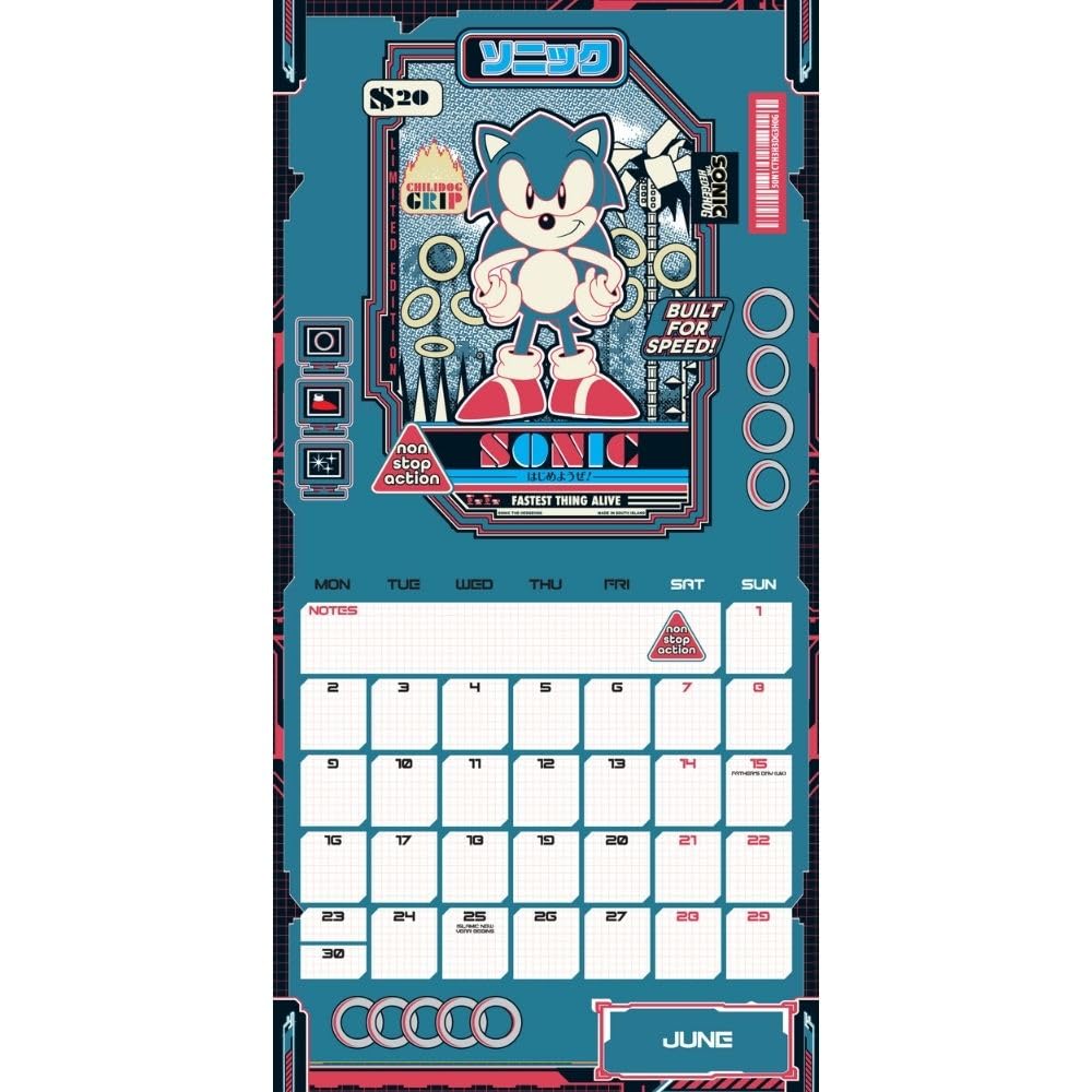 2025 Calendar Sonic The Hedgehog Month to View Sega Square Calendar Official Product - Image 3