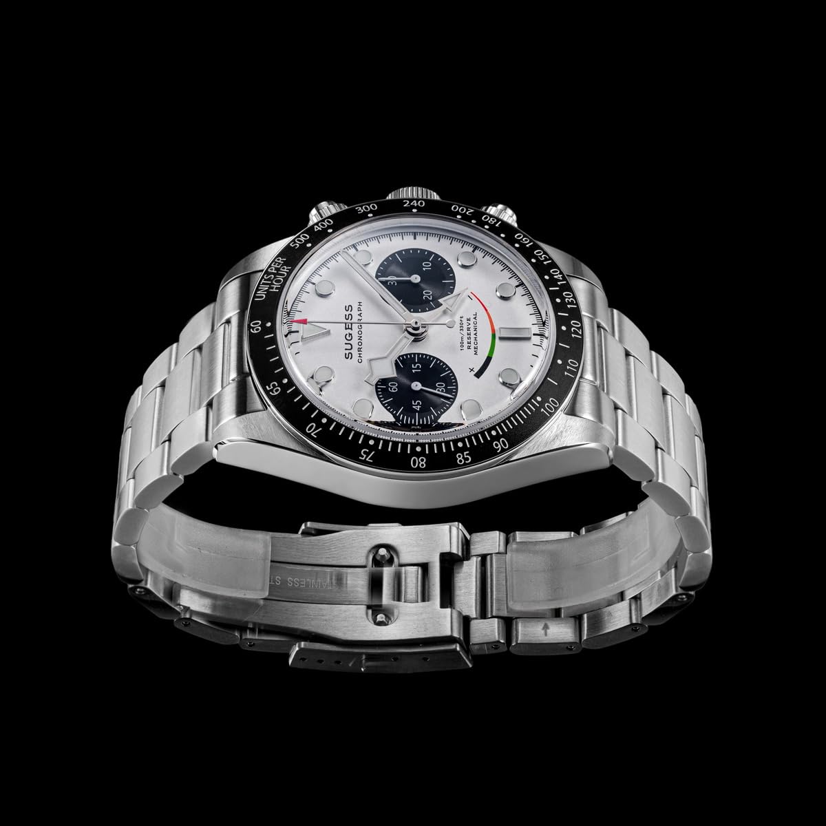 Sugess Seagull ST1905 Smiley Panda Weiß Betriebsanzeige Chronograph 1963 BNIB