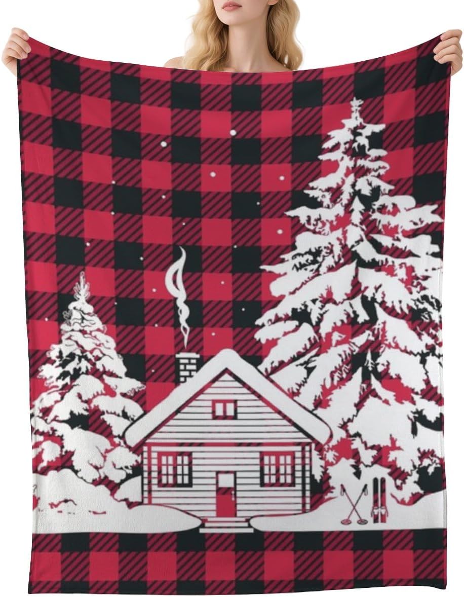 Whimsical Xmas Fabric Lightweight Blanket Double-Sided Flannel Coverlet, Suitable for Bed, Valentines, Autumn, 40 X 50 Inches, Friends & Toddlers Newborn Receiving Blanket Boy 40 × 50 inch - Image 1 of 7