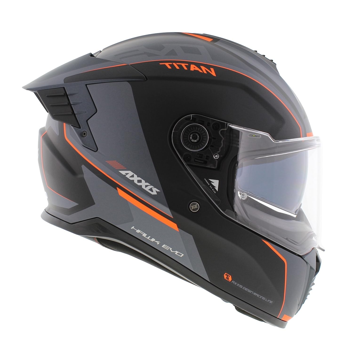Axxis Hawk SV Evo Casco integral Titan B4 mate negro naranja gris