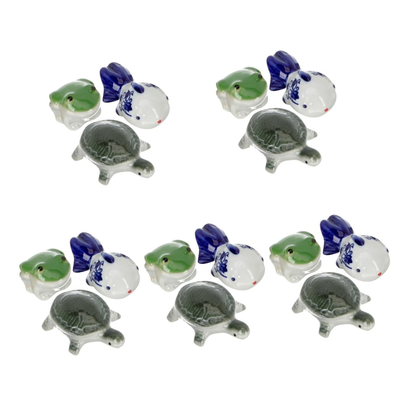 BESPORTBLE 15stücke Keramische Tierfiguren Für Aquarien Schwimmende Dekorationen Porzellan Für Fische Schildkröten Und Frösche Aquarienaccessoires Verschönerung Ihres Fischbeckens