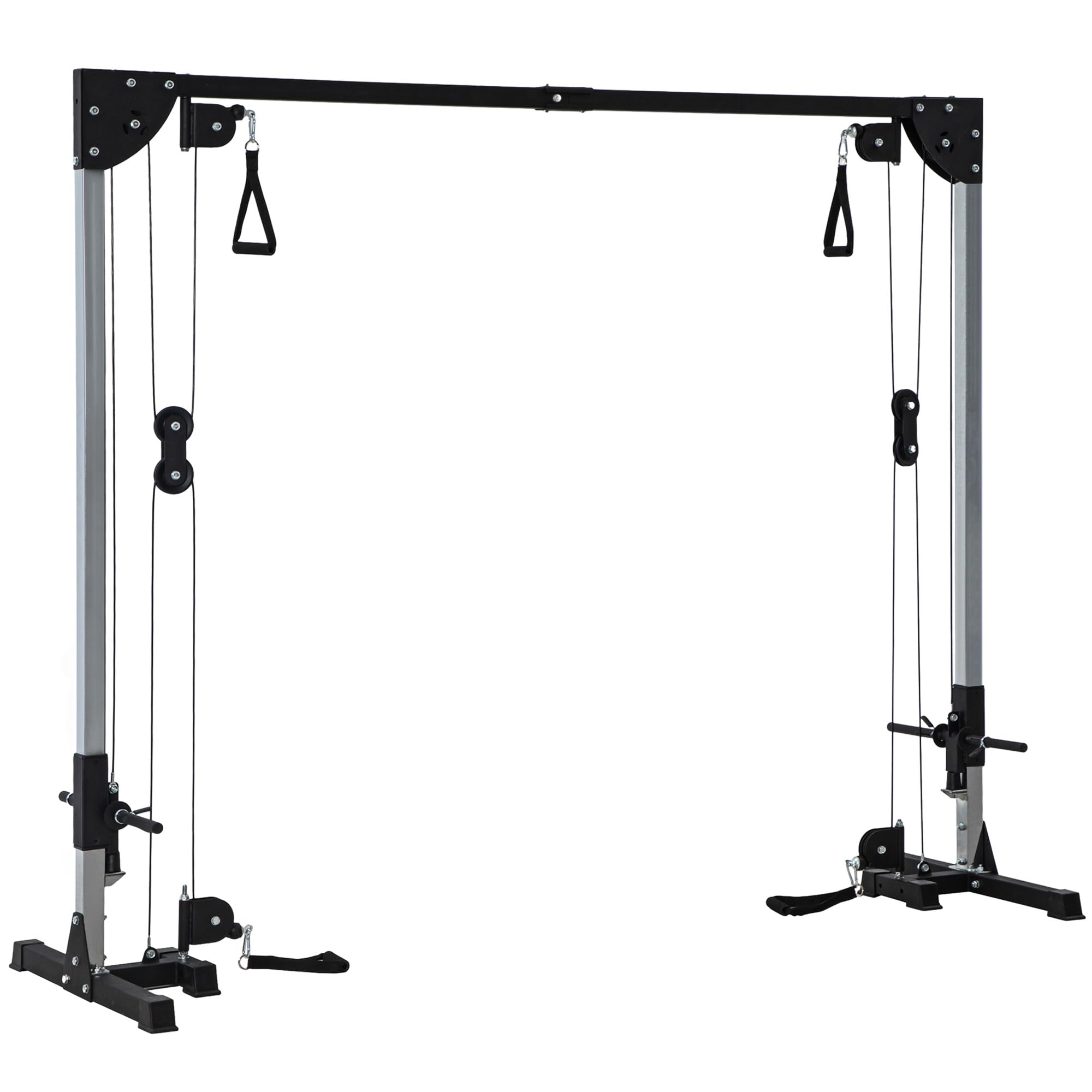 SPORTNOW - Estación de musculación doble polea cable Crossover tornillo de tornillo, carga libre con peso 2 x 50 kg - dim. 245 x 85 x 207 cm