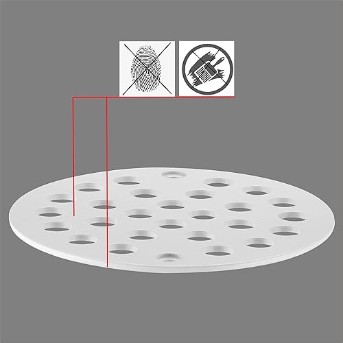 Miniatura 4 de Colador de ducha atornillado de 4 pulgadas Tapa de drenaje Colador de piso de repuesto (blanco)