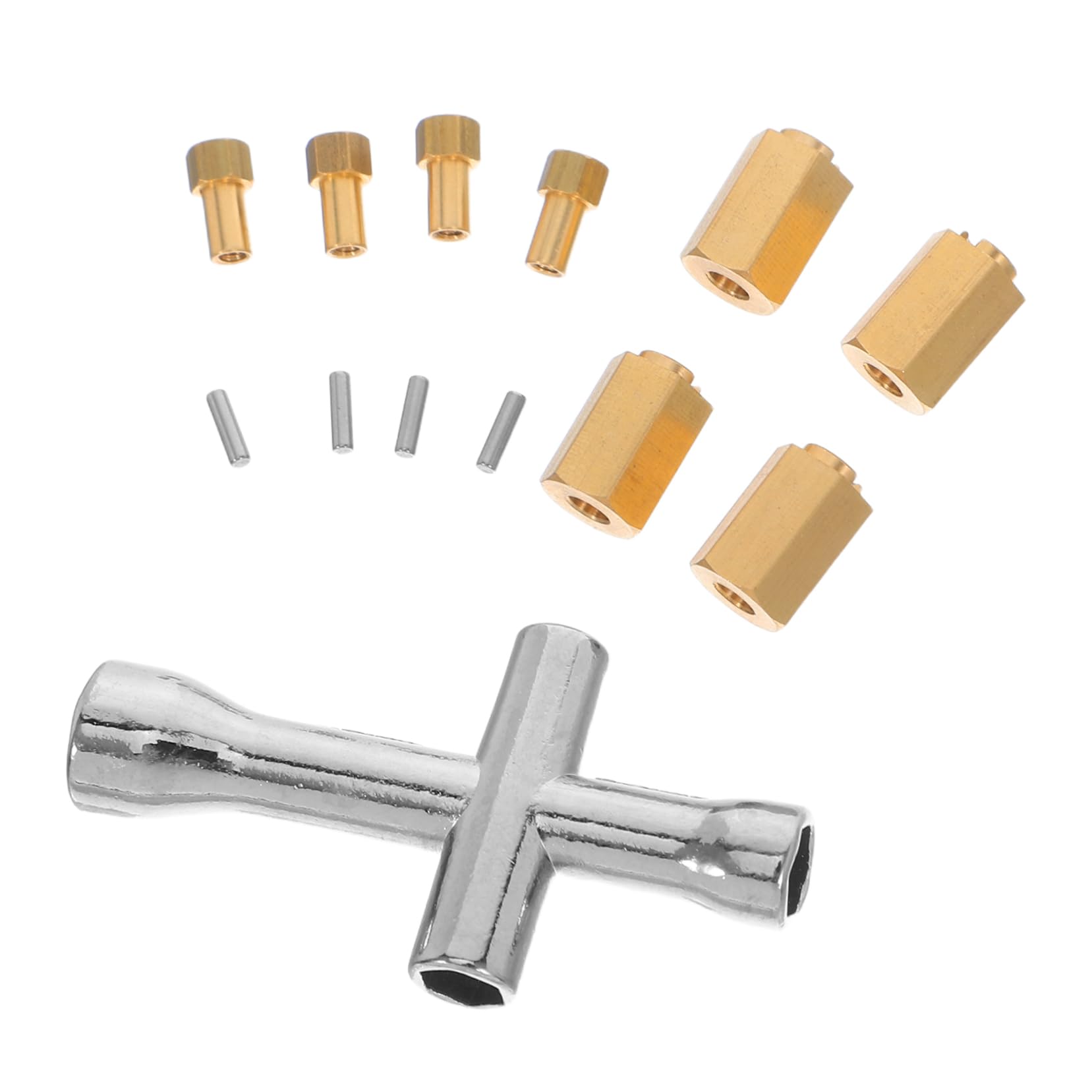 Toyvian 1 Set Hexagonal Wheel Hub Bearing with Cross Wrench Compatible for Land Easy to Install Remove Ensures Smooth Transmission Brass