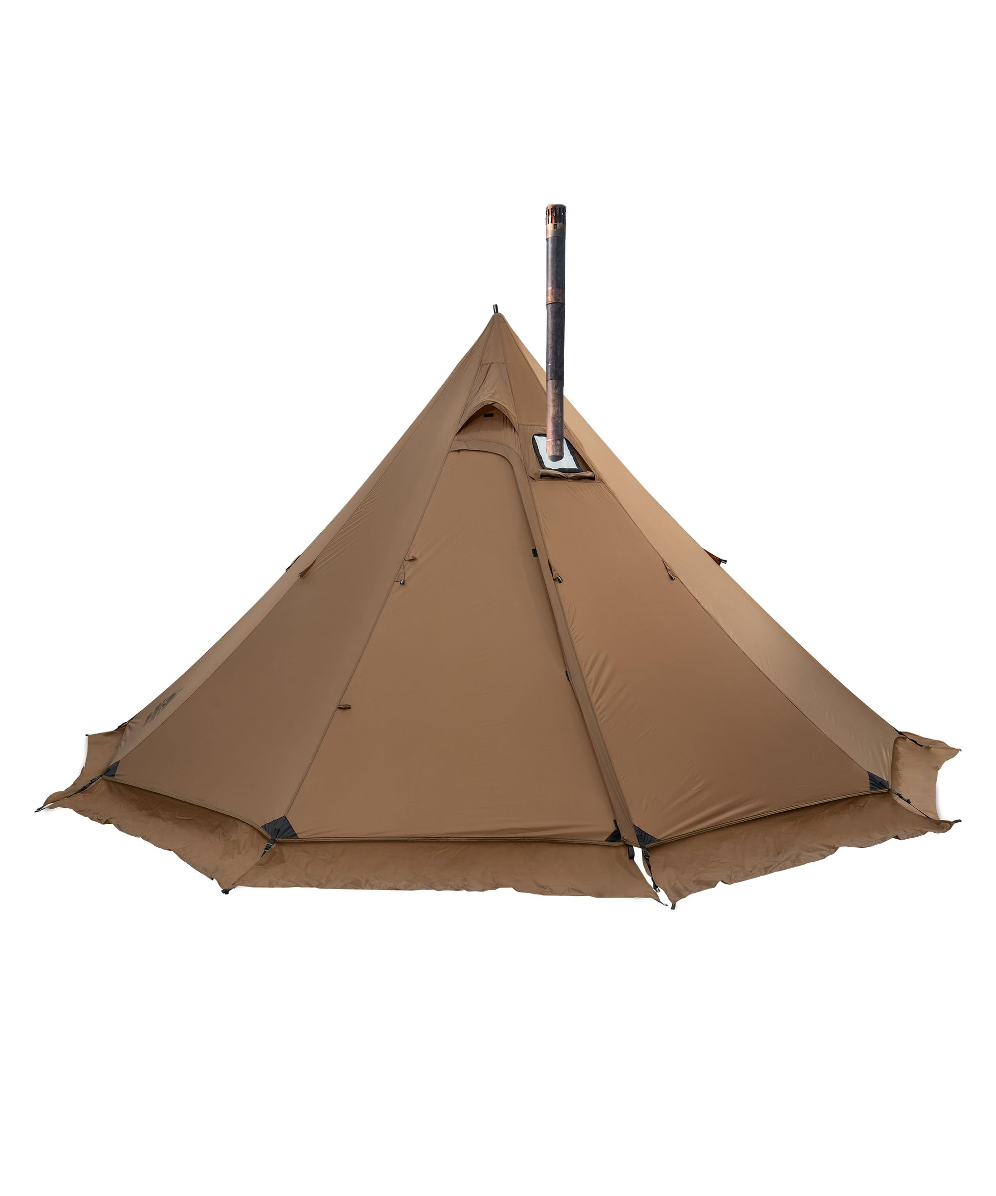 OneTigris NORTHGAZE 2.0 Tipi Zelt für 2–4 Personen Outdoor Camping Zelt mit Ofenloch Abdeckung 4 Jahreszeiten Zelt wasserdicht 3000mm Pyramidenzelt (Nylon)