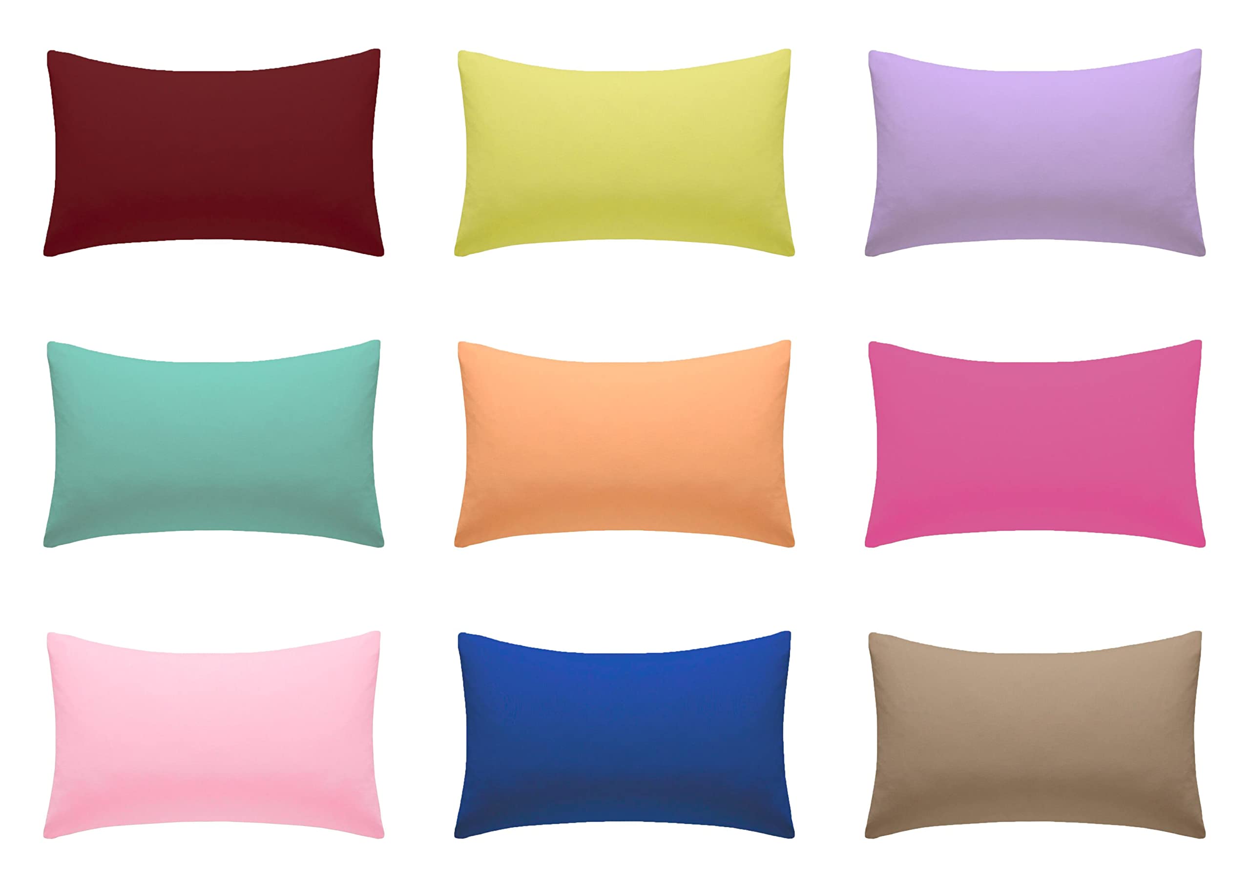 Voice7 Non Iron Housewife Pair Of Pillow Cases [12 Colors Choice] Rich Poly Cotton Pillowcases (48 cm x 74 cm, Hot Pink)