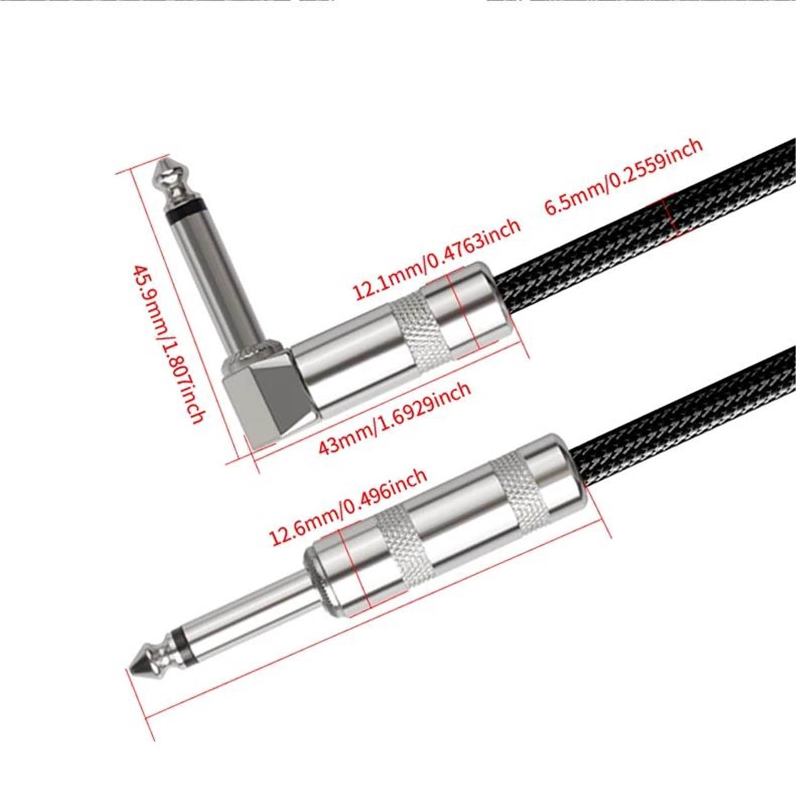 Guitar Cable de Audio Cable Para Instrumentos De 10 Pies Diseño Portátil Cable 6,35mm Compatible Con Guitarras Eléctricas Y Teclados | Cable de para guitarra