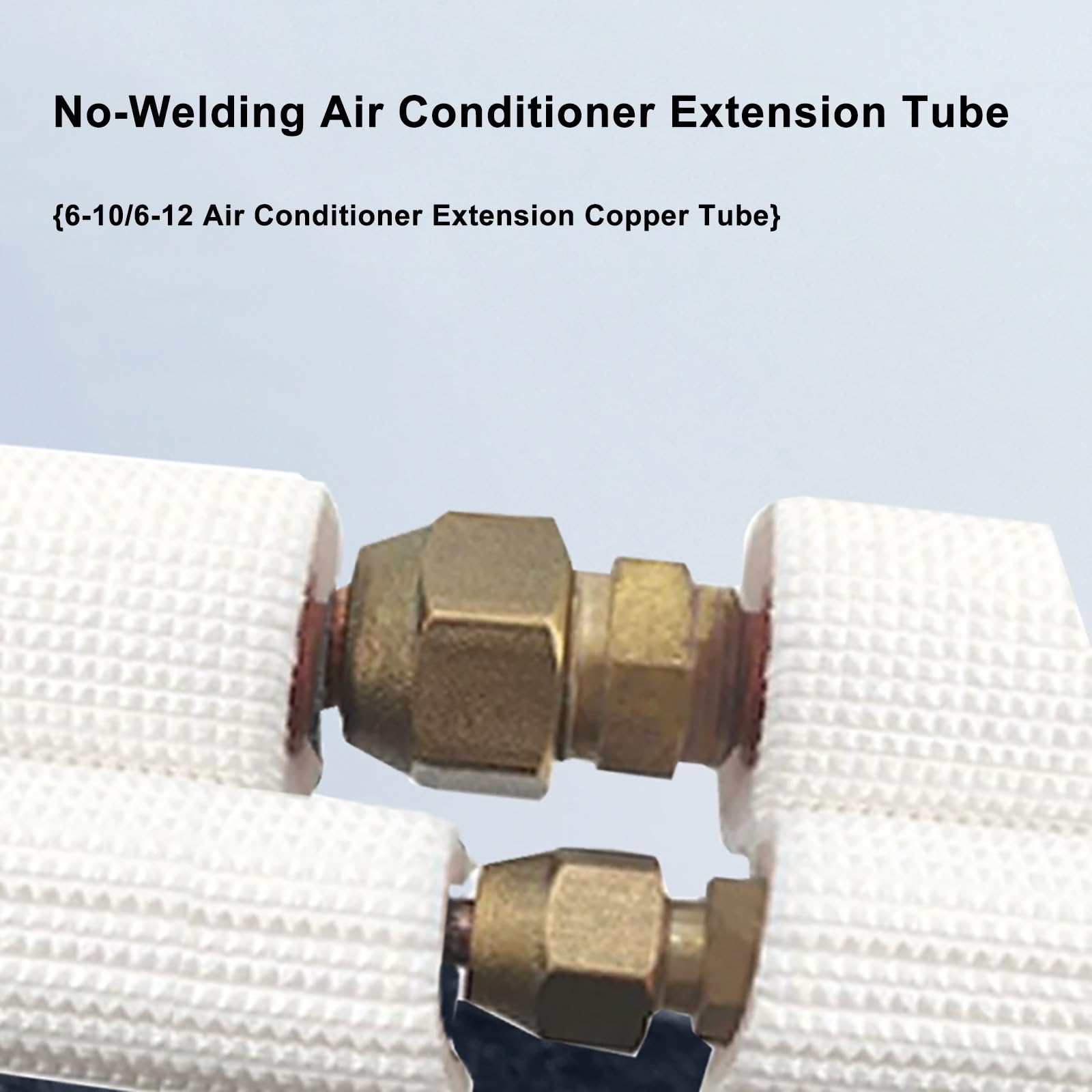 Tubo aislado para aire acondicionado, 6 mm x 10 mm x 200 cm, tubo dividido de doble bobina, no necesita soldadura, protección térmica duradera para tuberías de cobre