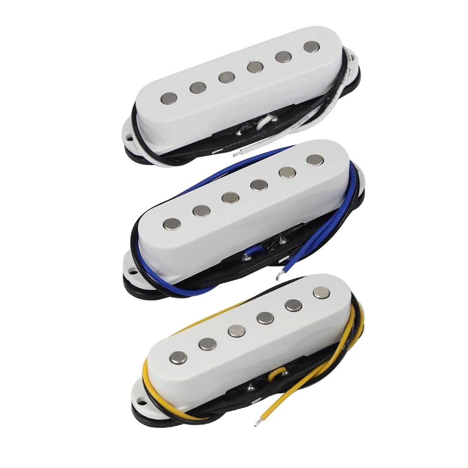 Pastilla De Guitarra Eléctrica Profesional Juego De 3 Pastillas Guitarra Bobina Única Alnico 5 Color | Pastillas de cuello + medio + puente 50/50/52 mm tapa plana para guitarra ST