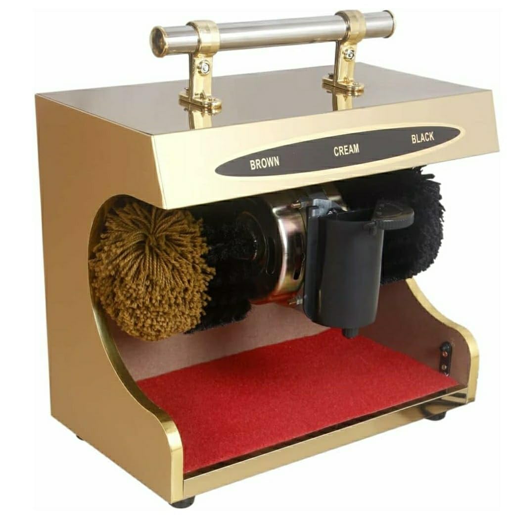 Shoppers Hub PNQ Premium Electric Shoe Polishing and Cleaning Machine with Shoe Cream Dispenser for Ideal Heavy Duty Use In Hotels, Resorts, Offices (Machine Size:36 * 19 * 40cm, Colour: GOLD) (B0CFHW57Q4) Amazon Price History, Amazon Price Tracker