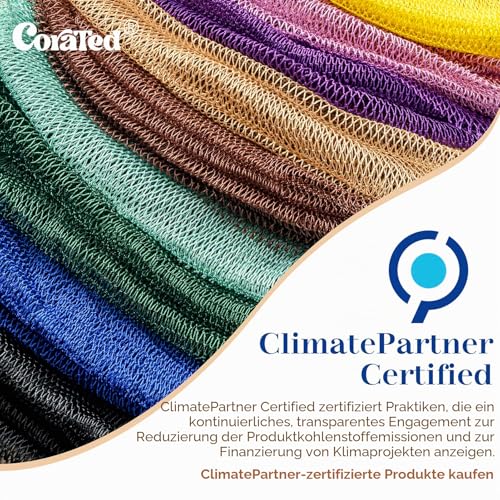 CORATED 2 Stücke Afrikanischer Netzschwamm für Körperpflege, African Net Sponge, Tiefenreinigung, Waschbar (Leinen und Braun)