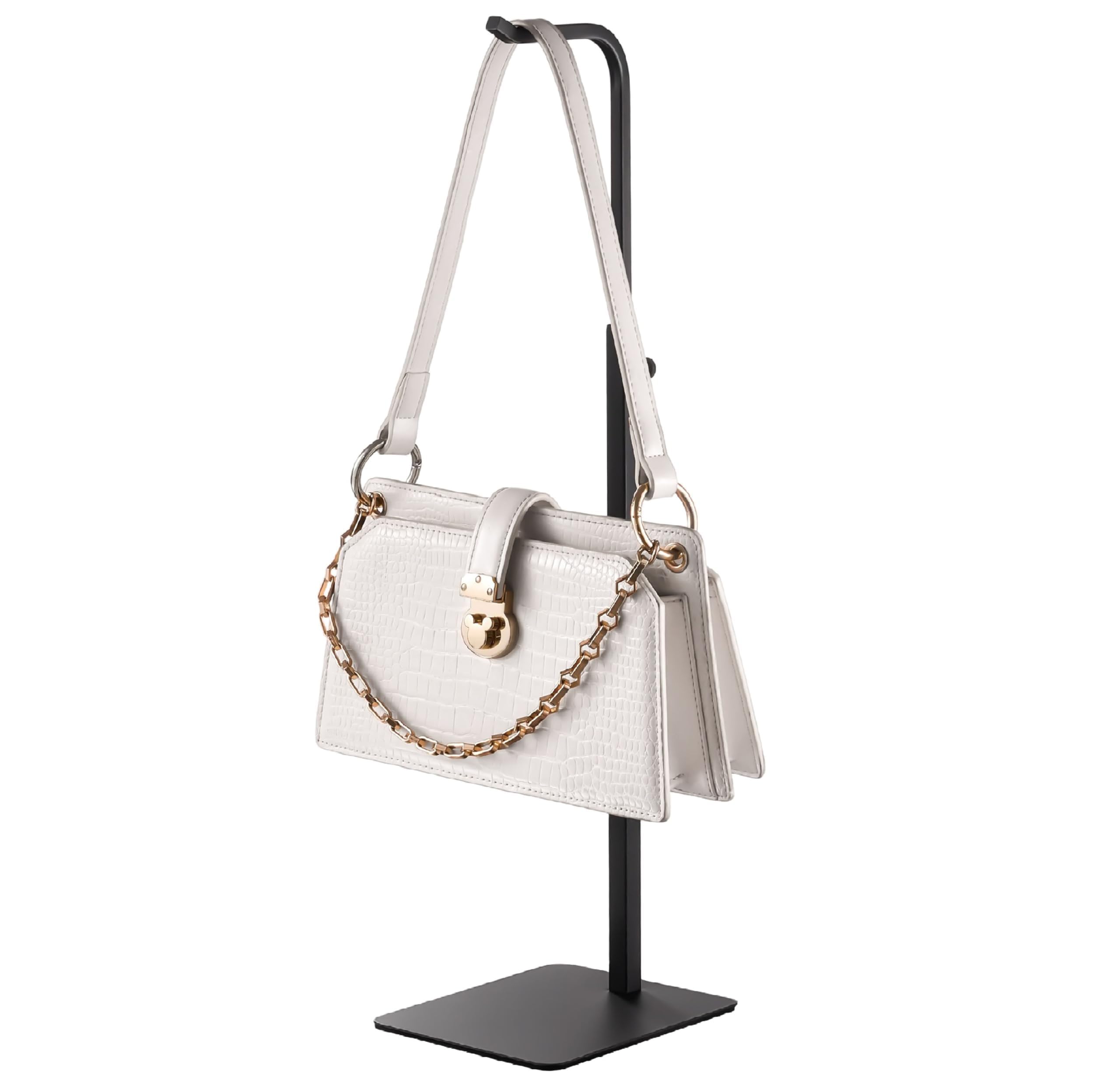 Photo 1 of [MISSING THE BASE] pickpiff Adjustable Purse Display Stands - Black Tabletop Display Holder for Handbags, Wreaths and Banners, for Home Closets, Retail Displays and Vendor Booths (1-Pack)