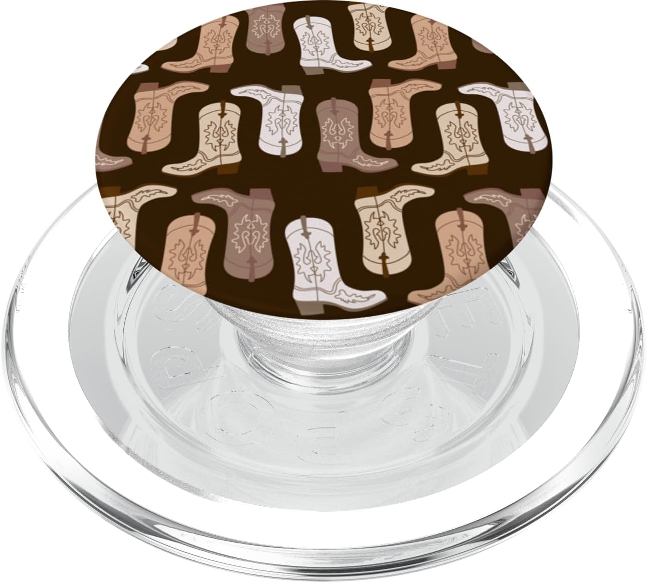 Cowboy Boot Illustration Preppy Western in Brown PopSockets PopWallet for MagSafe