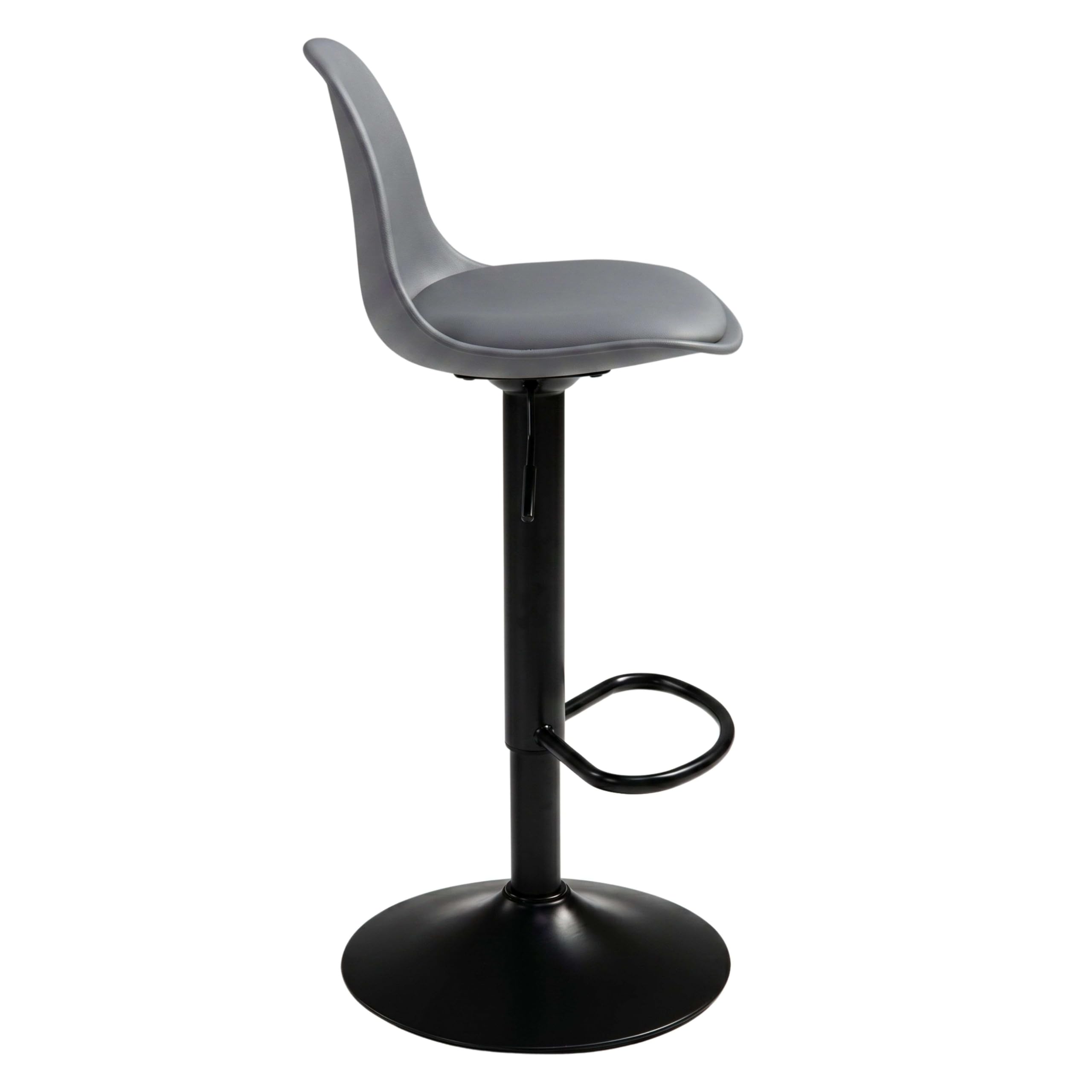 Miroytengo Pack 2 Taburetes de Bar o Cocina, Silla Alta Bistro, Altura Regulable, Asiento Acolchado, 360º, Gris
