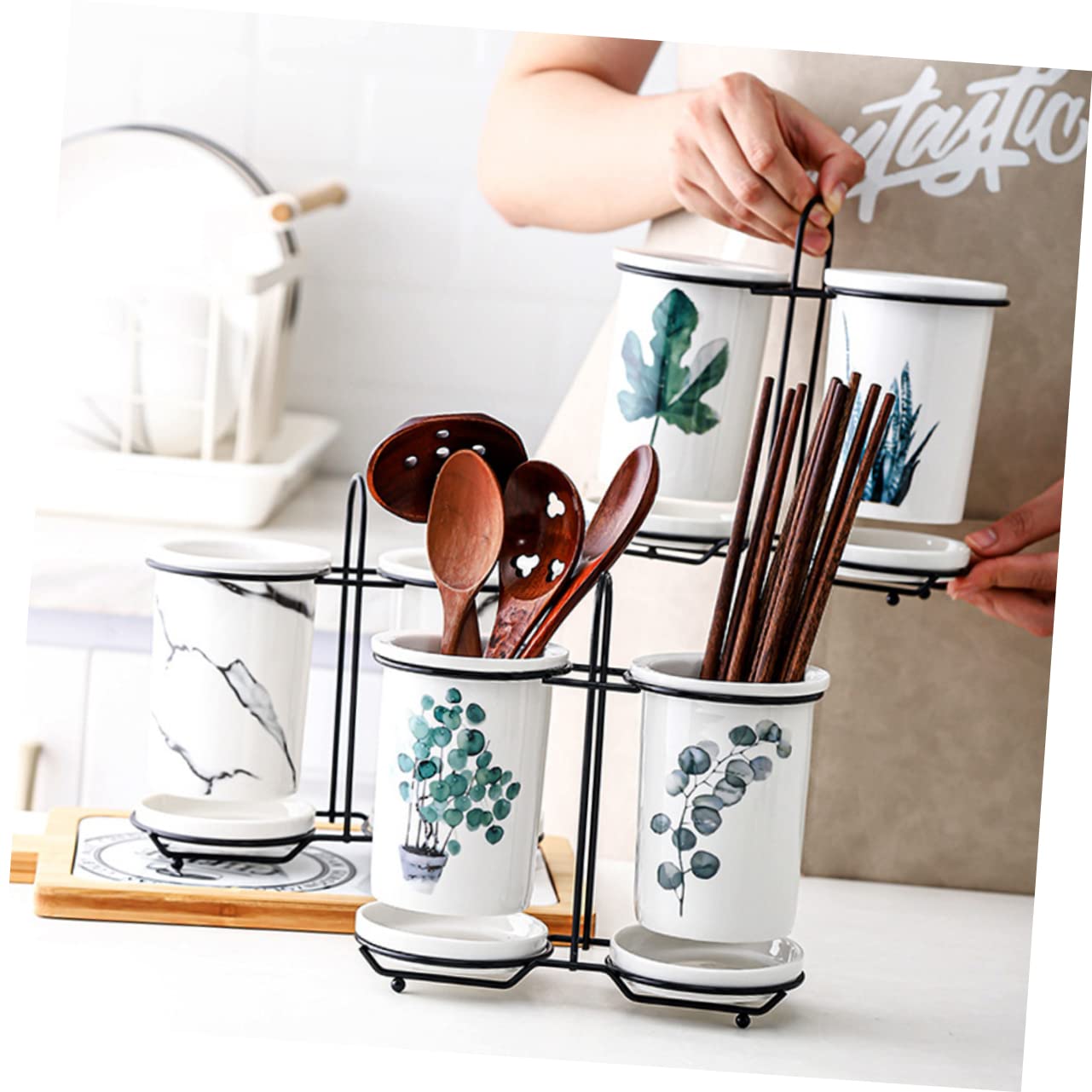Boîte à Baguettes Japonaise en Céramique et Fer, 1 Set