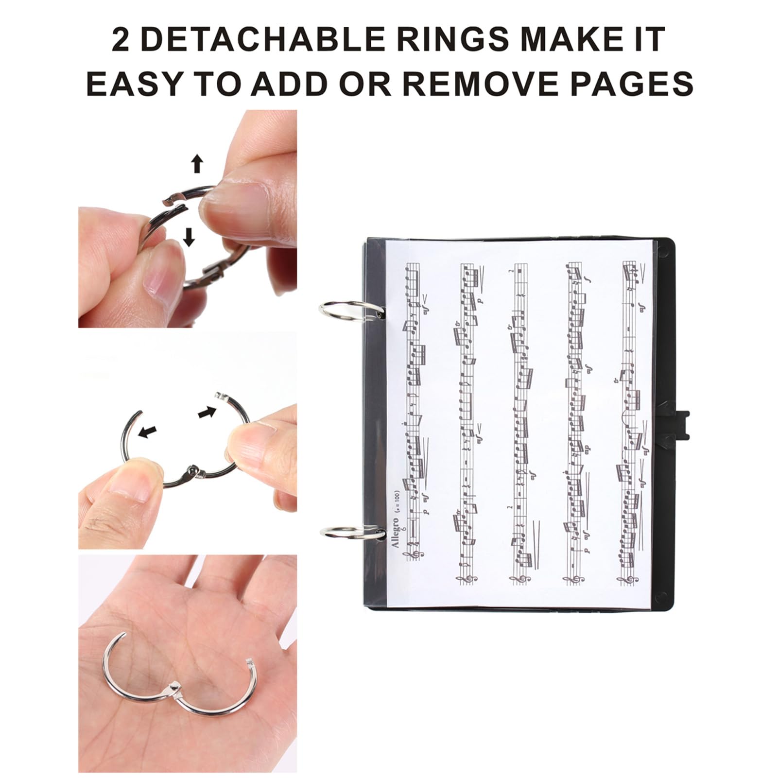 Fafeicy Support Porte Partition Chorale Avec 5 Pages En Plastique Pour Fanfare Saxophone Clarinette Trompette Dossier Léger Pour étudiants Et Professionnels
