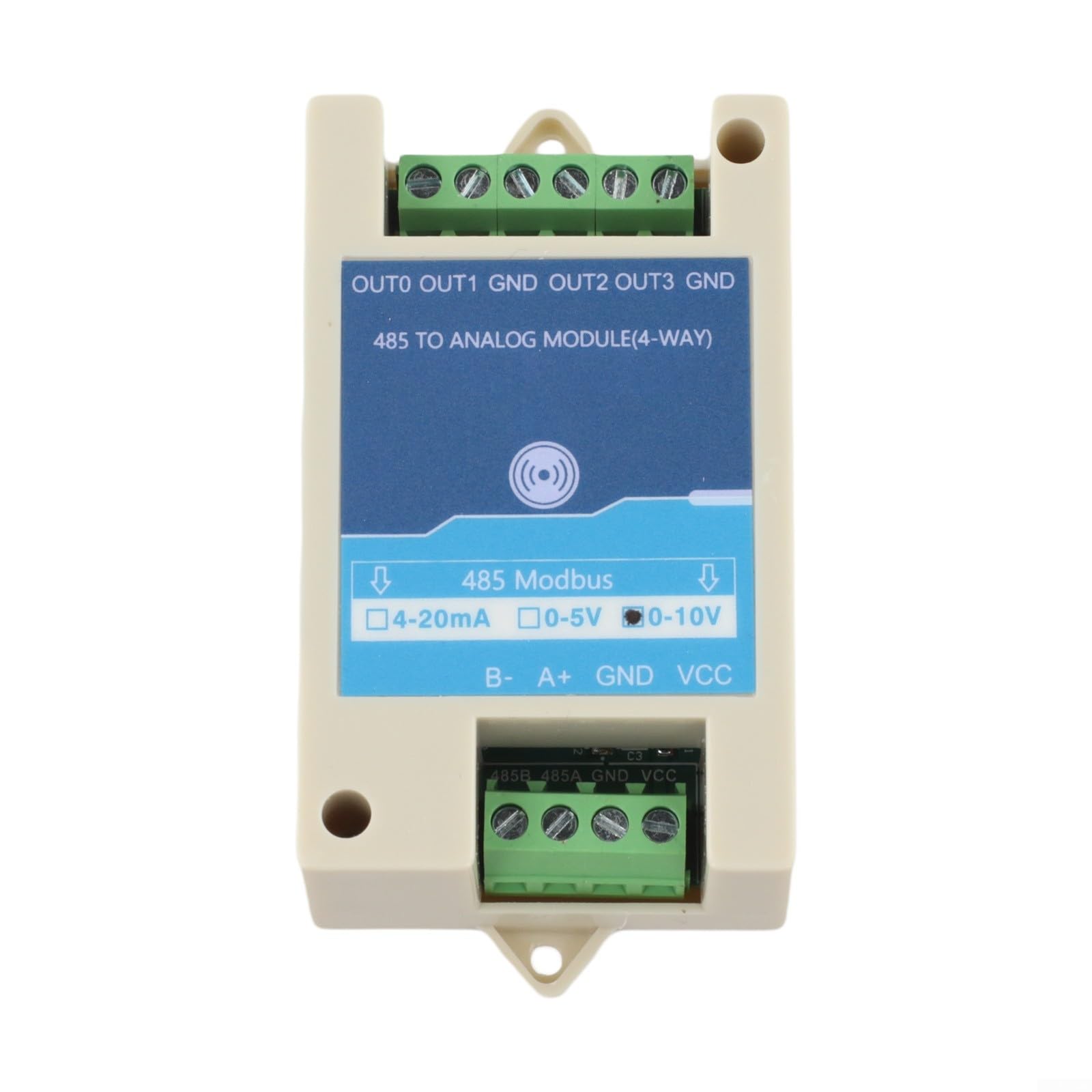 Convertitore di segnale da RS485 ad analogico con uscita a 2 o 4 canali per sistemi di automazione industriale Modbus RTU (4 canali 0-10V)