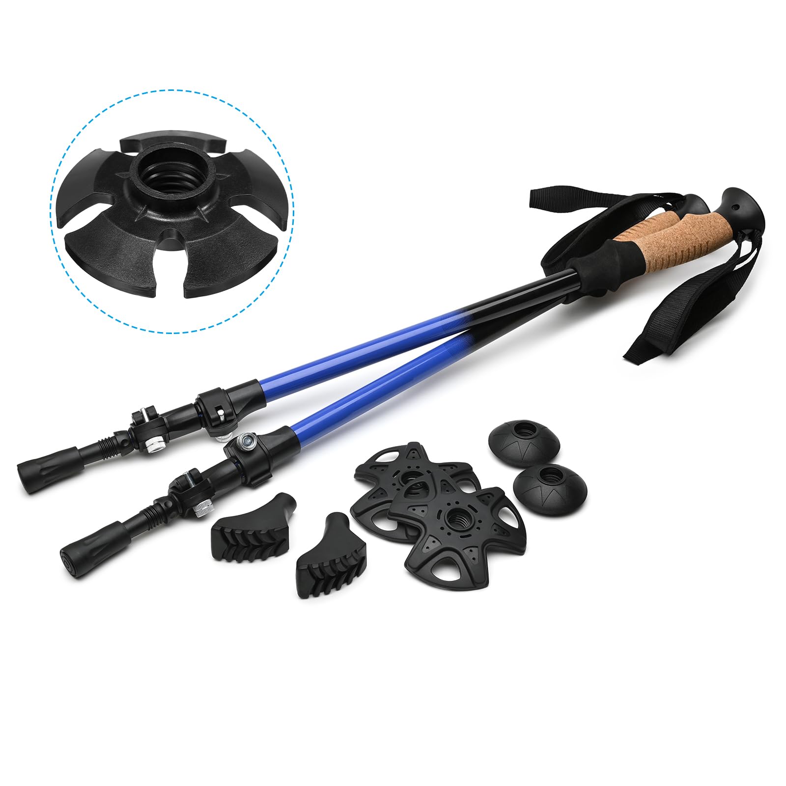 PATIKIL Trekking Pole Replacement Accessories, 5Pcs 52mm Walking Hiking Stick Snow Baskets for Mud Ski Outdoor Climbing - Image 4