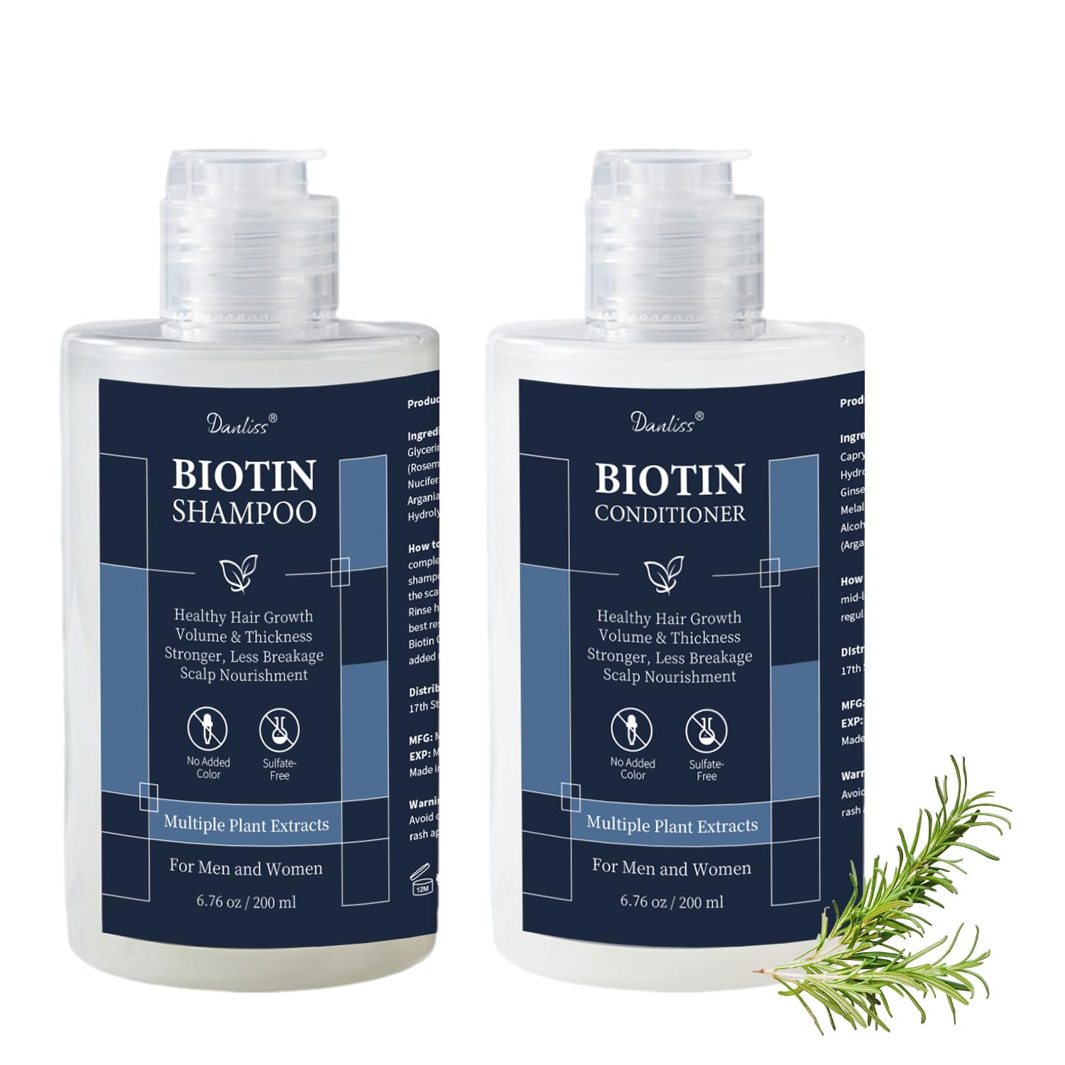 Biotin Shampoo & Conditioner Set with Rosemary Oil for Hair Growth 13 fl oz